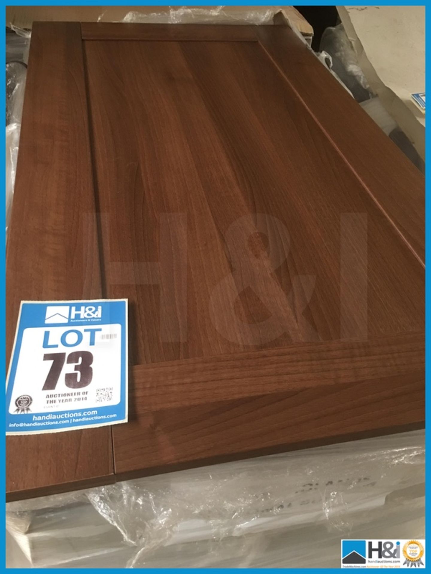 Approx x 28 1066 mm X 595 mm American walnut contemporary kitchen door with retail value of lot £