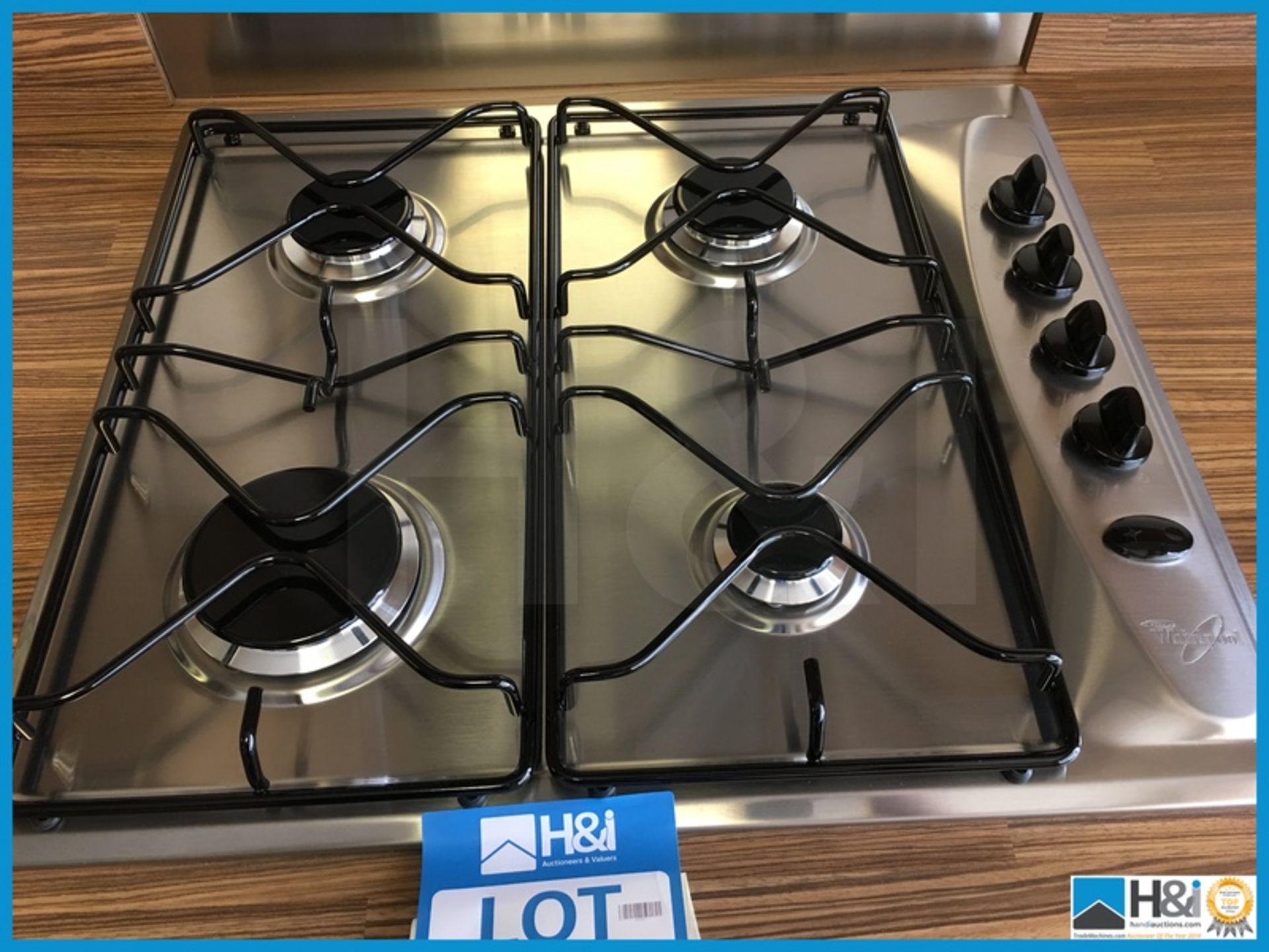 Whirlpool 4 ring gas hob. 600 x 500. New and unused Appraisal: Excellent Serial No: NA Location: - Image 2 of 4