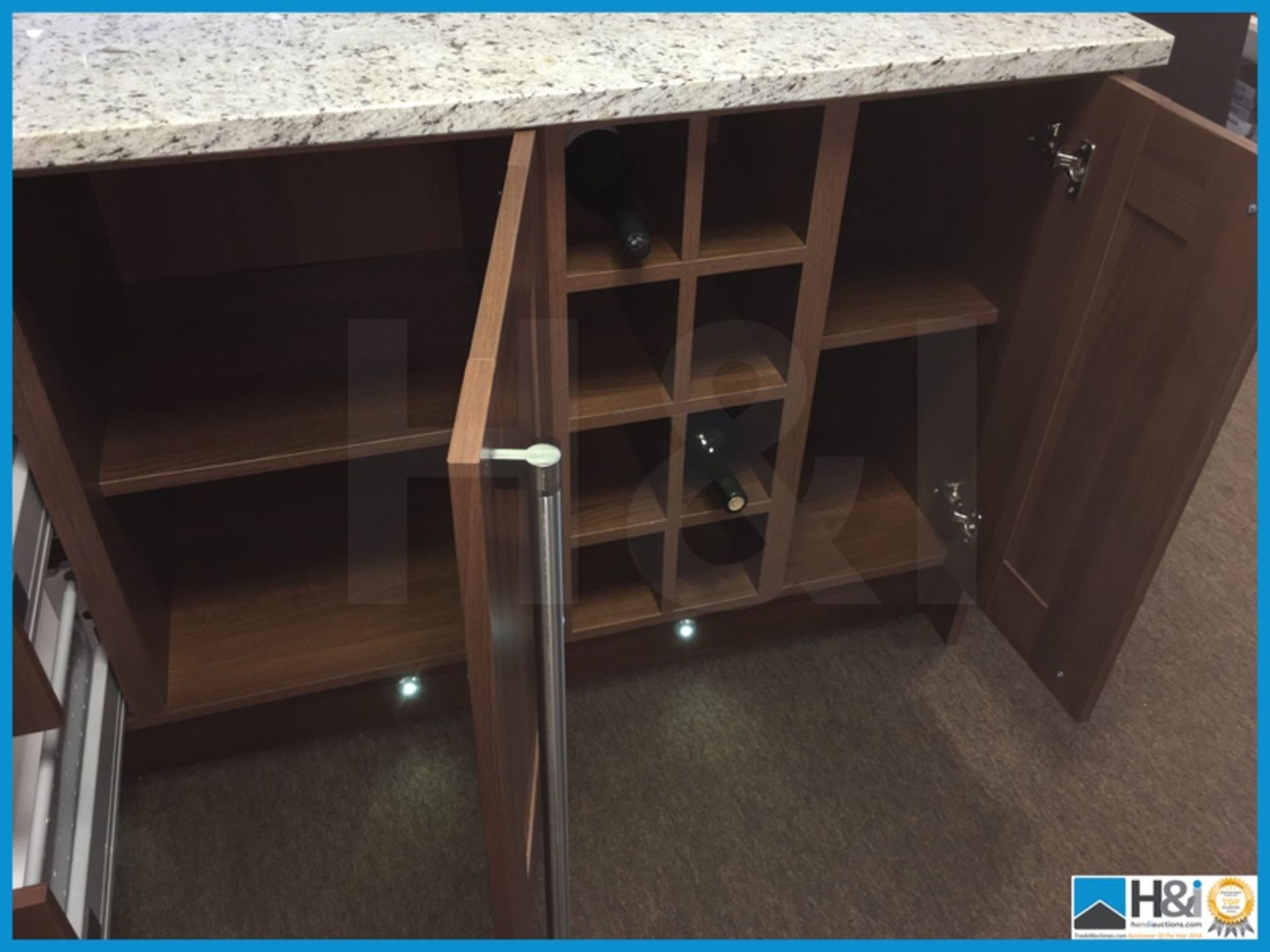 Stunning American black walnut finish display kitchen with integrated LED lighting and - Image 6 of 13