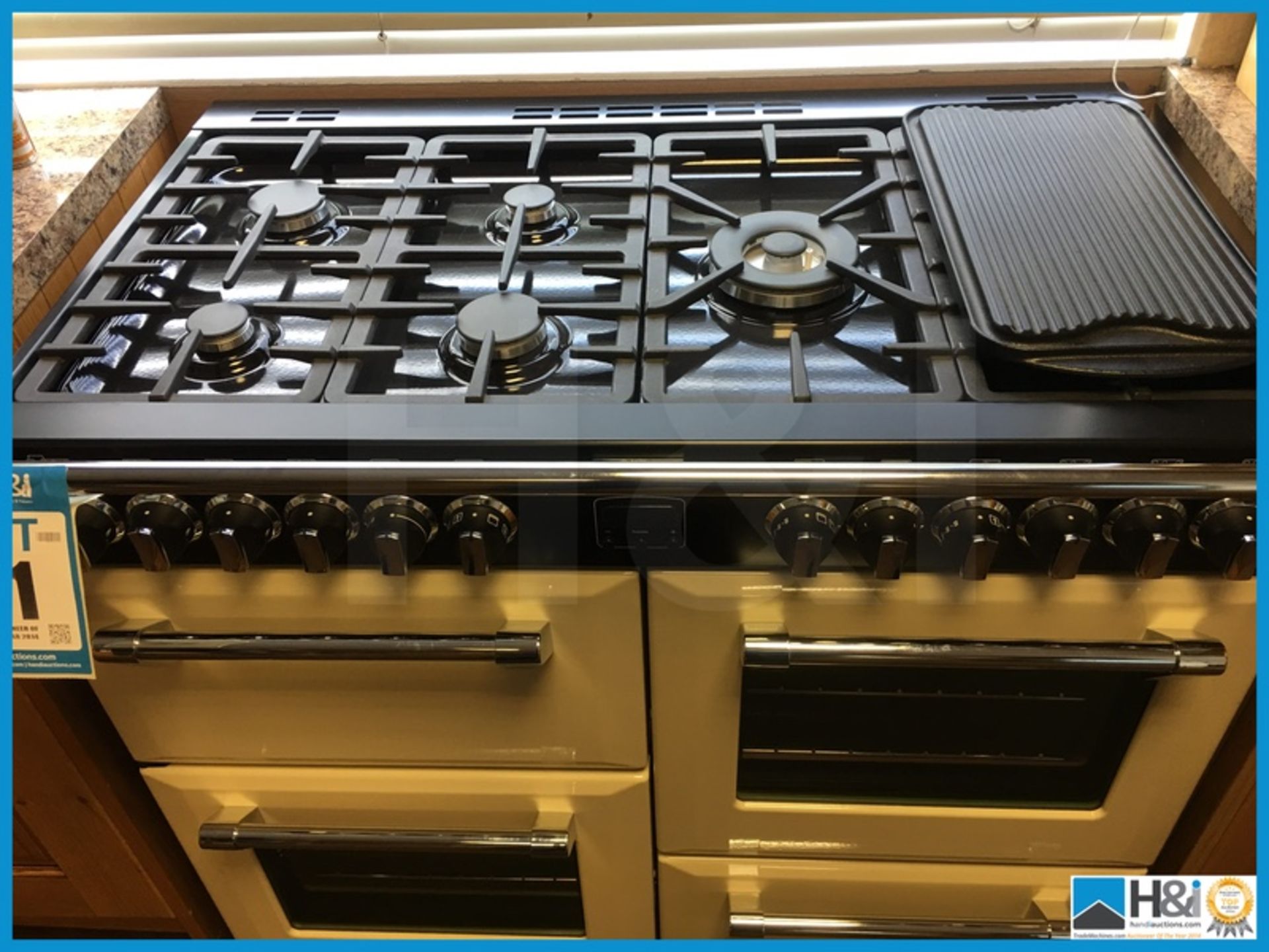 Stoves 1000mm wide double gas / electric oven with 7 gas rings and griddle. New and unused - Image 2 of 9