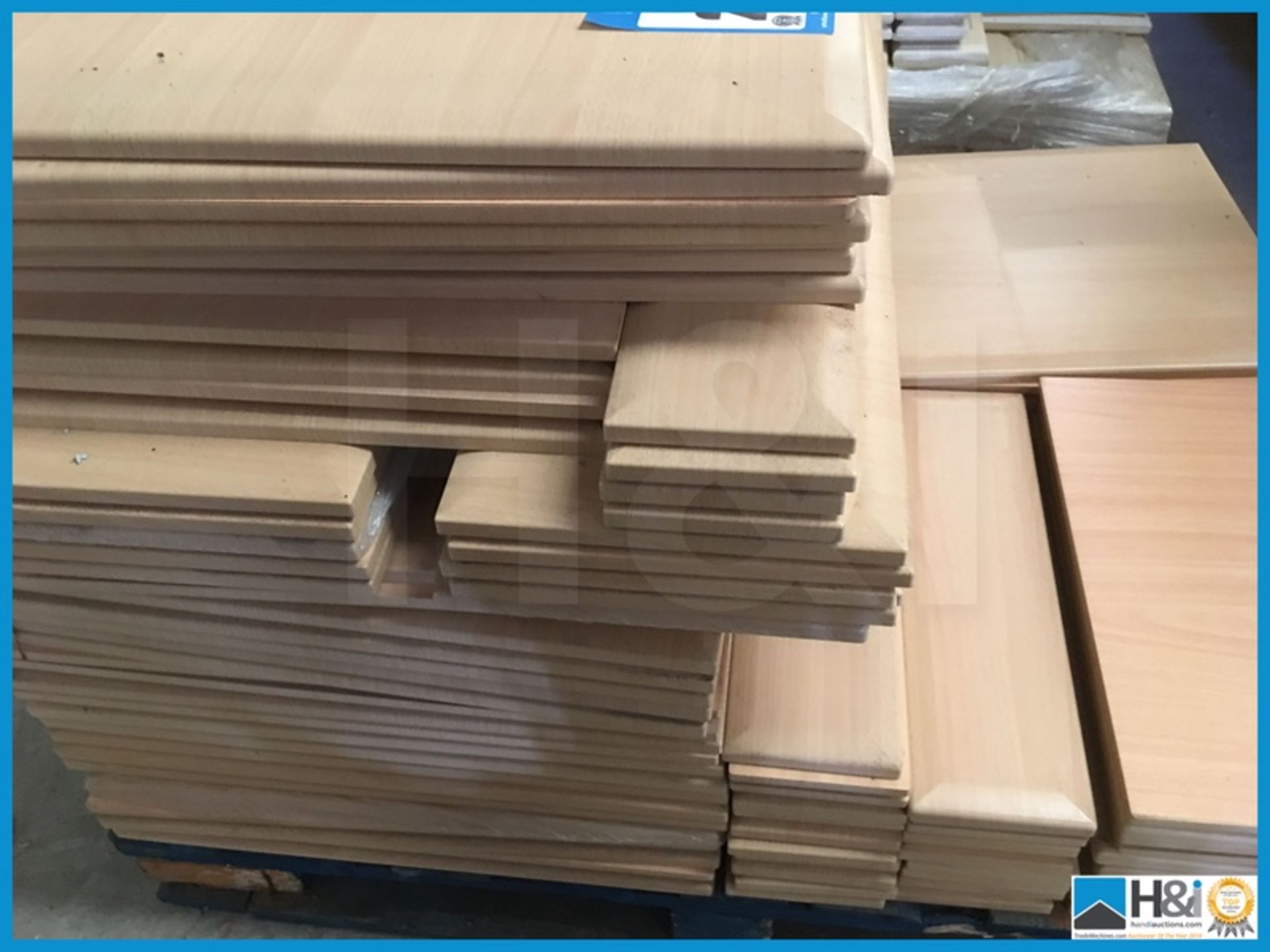 Quantity of mixed sizes beech effect doors. Appraisal: Excellent Serial No: NA Location: West - Image 2 of 3