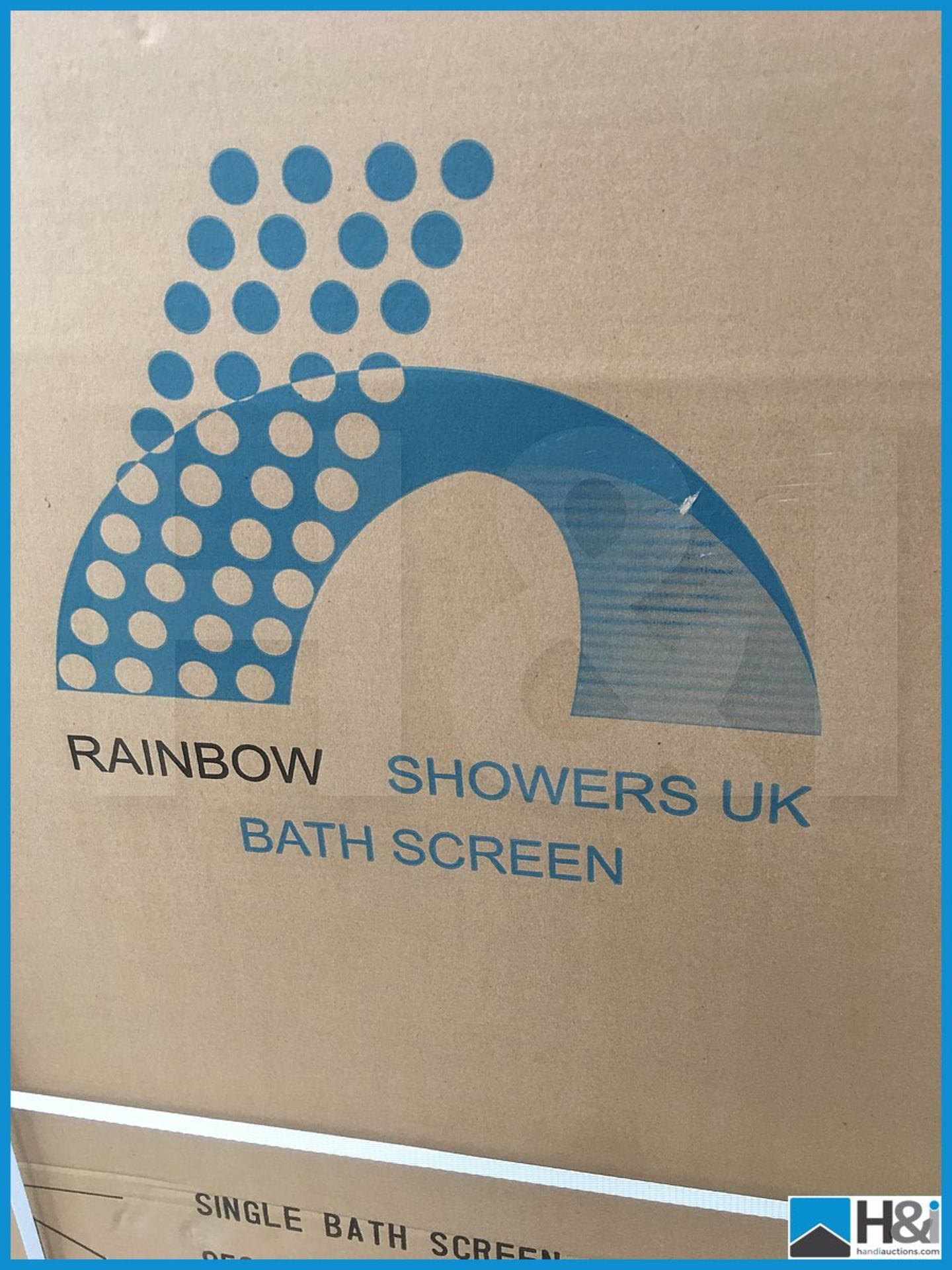 Designer Rainbow shower screen 850x1500 with towel rail for flat top baths. New and boxed. Suggested - Image 2 of 3