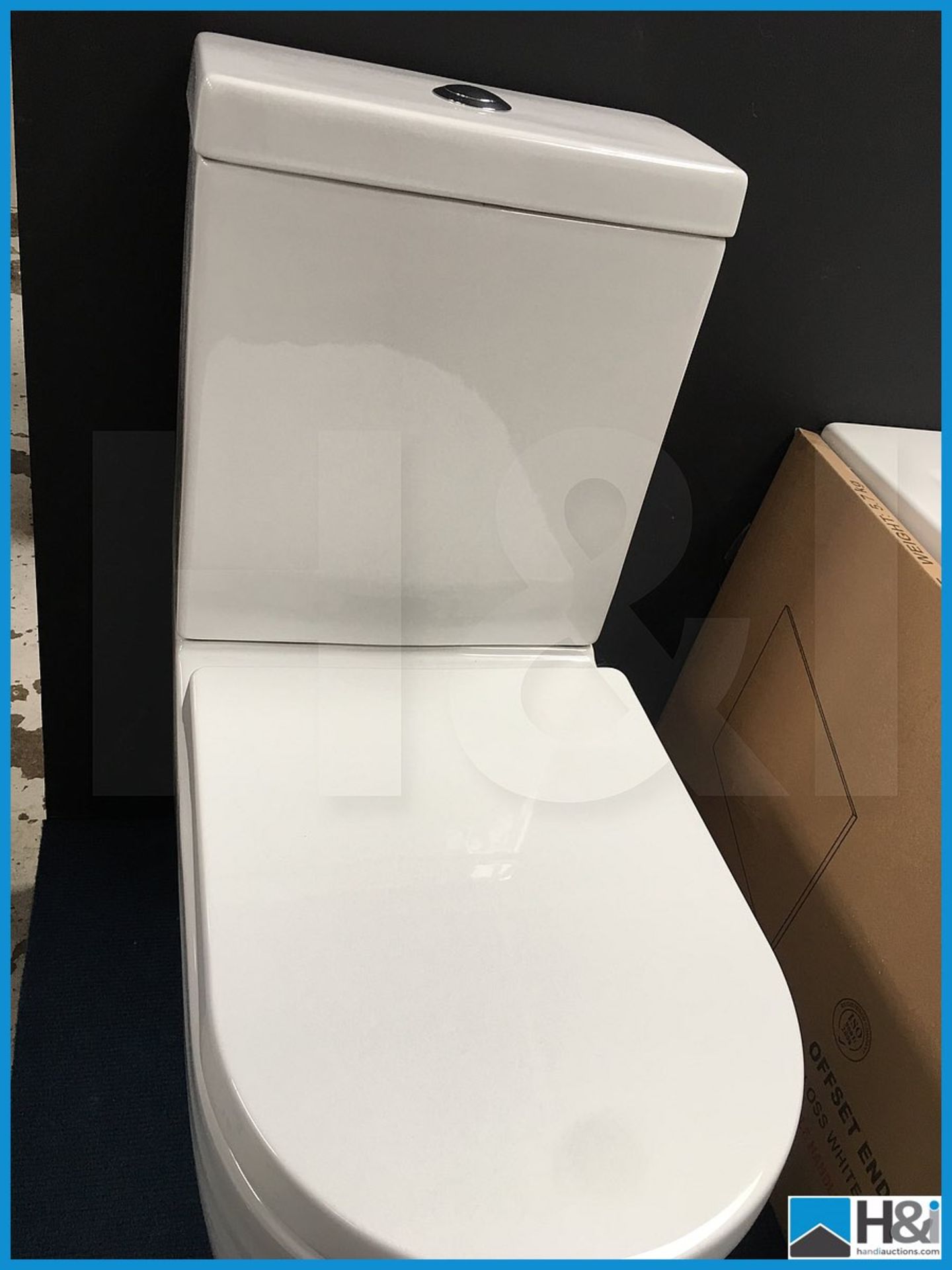 Stunning designer close couple Adam contemporary wc with soft close seat. New and boxed. Suggested - Image 3 of 4