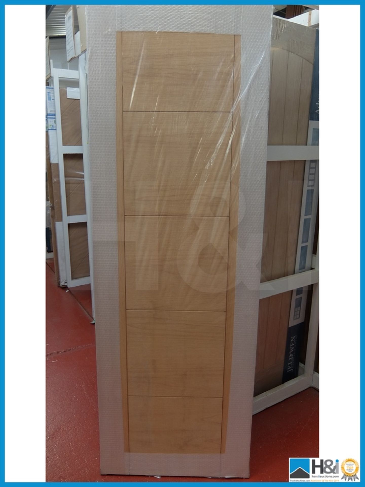 78x27" Prefinished Oak Fire Door. 5 horizontal panel. 44mm thick. Appraisal: Viewing Essential