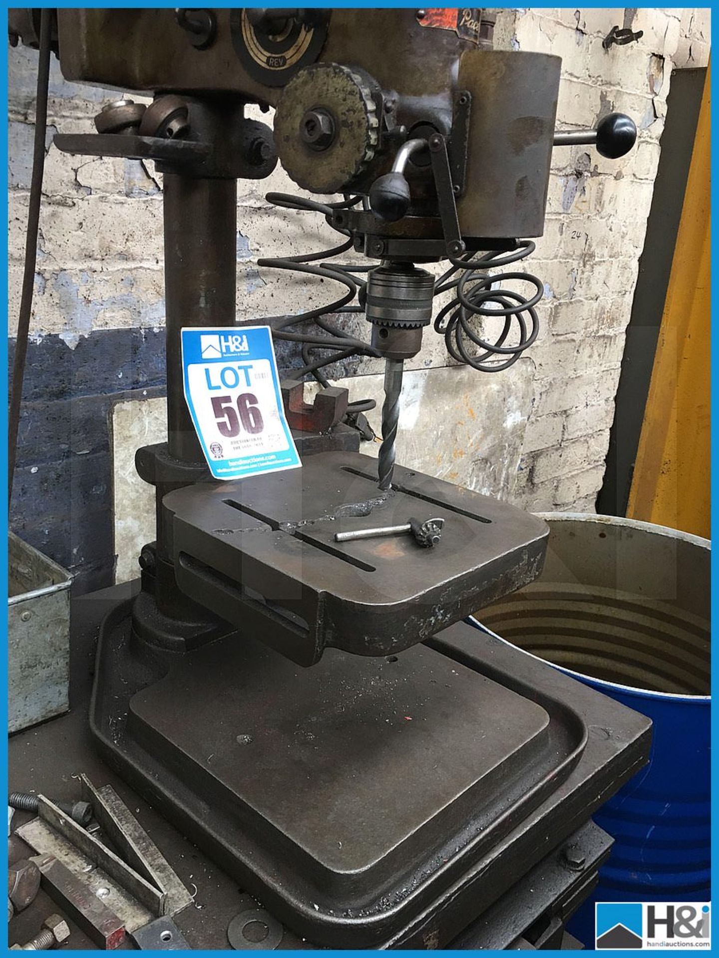 Paceta 3 phase pillar drill. Lift on charge £20+VAT Appraisal: Viewing Advised Serial No: NA - Image 3 of 4