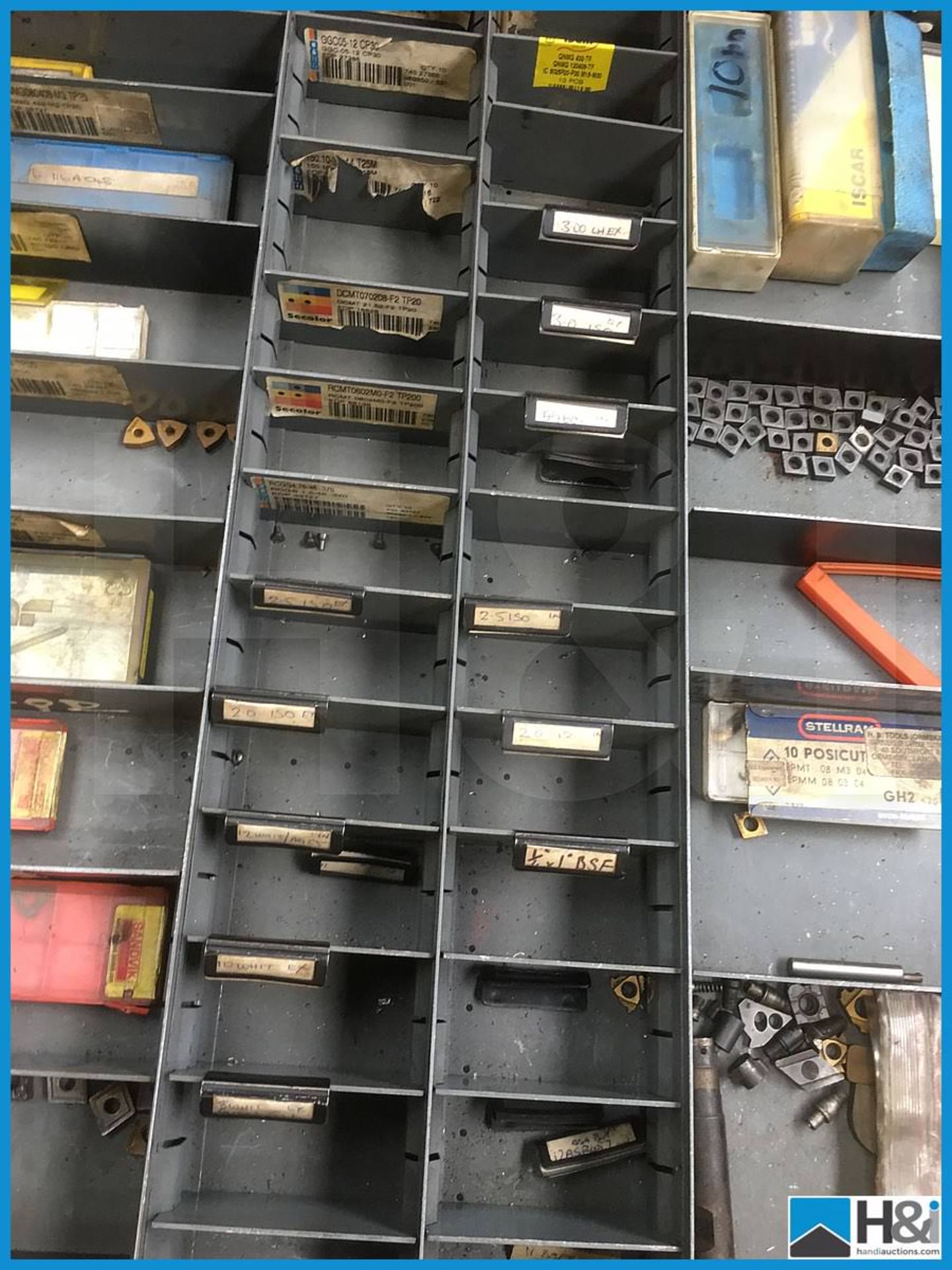 Quantity of carbide cutting tips. Drawers not included Appraisal: Viewing Advised Serial No: NA - Image 2 of 4