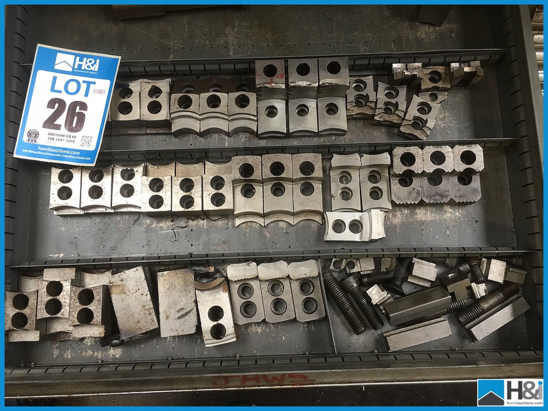 Quantity of assorted engineering chuck jaws. Drawers not included Appraisal: Viewing Advised - Image 2 of 3