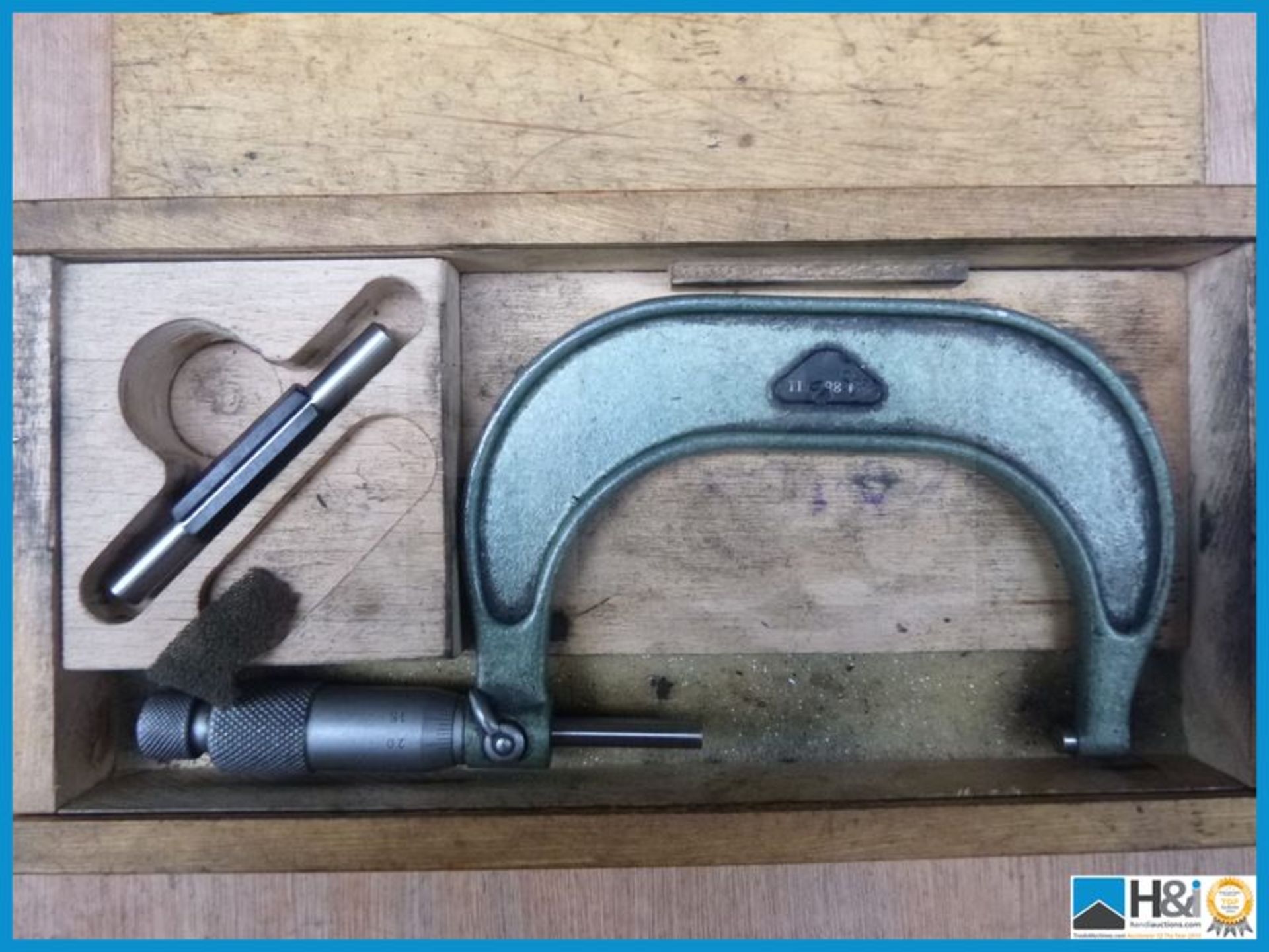 Small micrometer in wooden case Appraisal: Viewing Advised Serial No: NA Location: Phoenix - Image 2 of 2