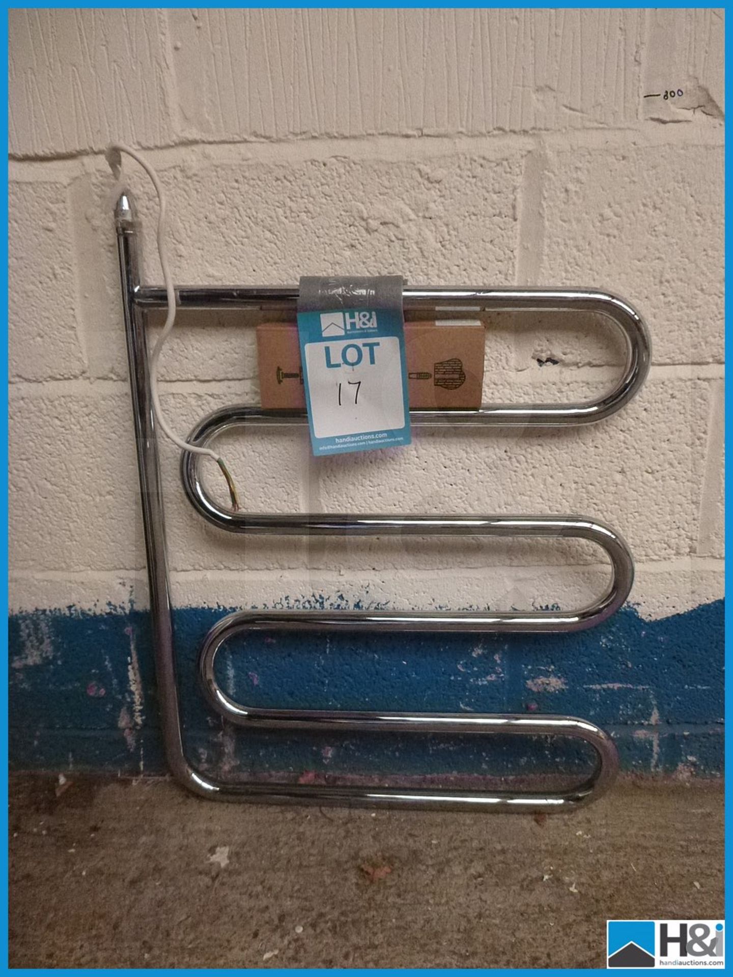 Vogue Electric Designer Chrome Towel Rail, 700X500, Unused Appraisal: Viewing Essential Serial No: