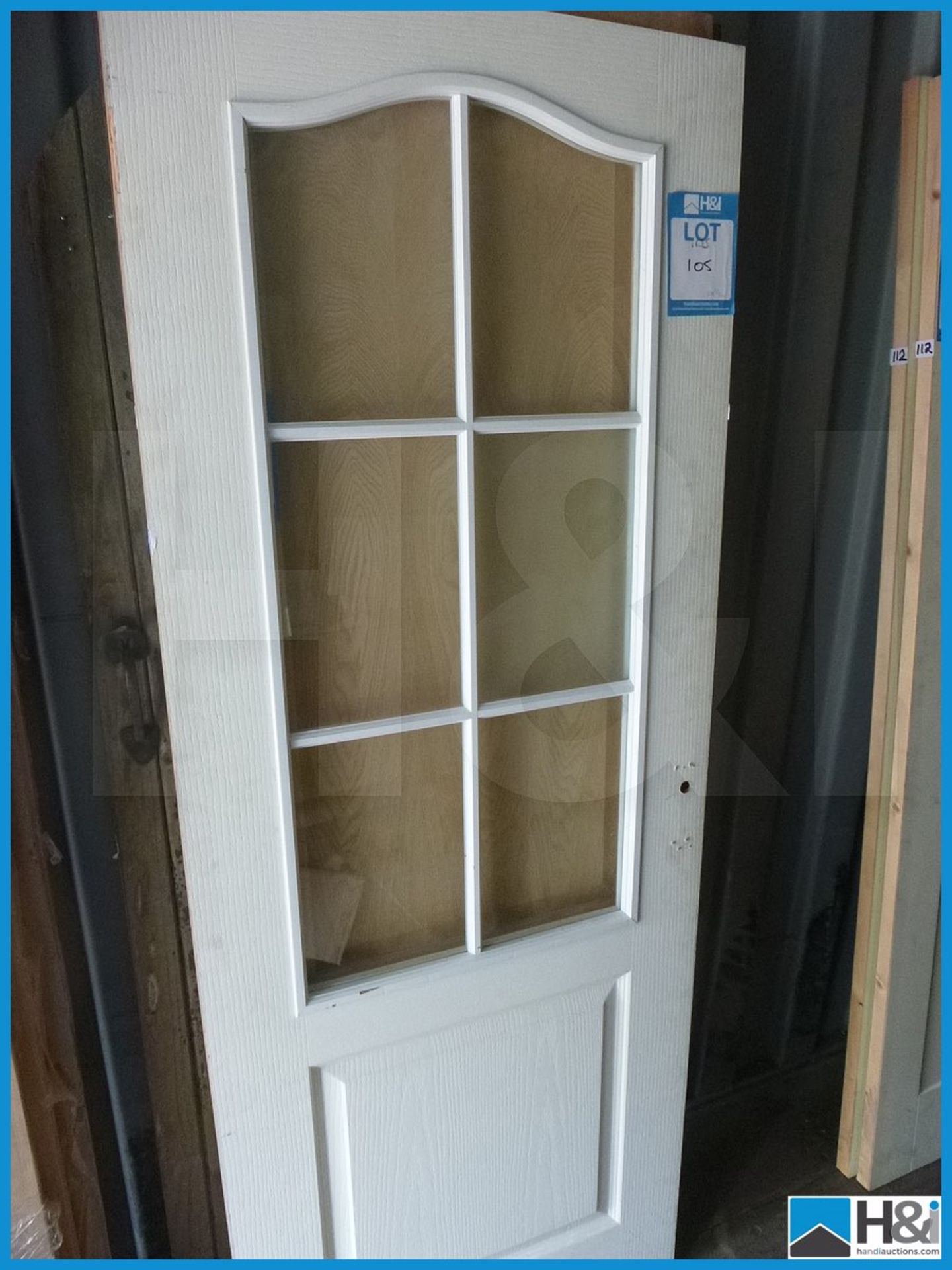 Reclaimed White Glazed Door, 78X29 1/2 Appraisal: Viewing Essential Serial No: NA Location: H&I