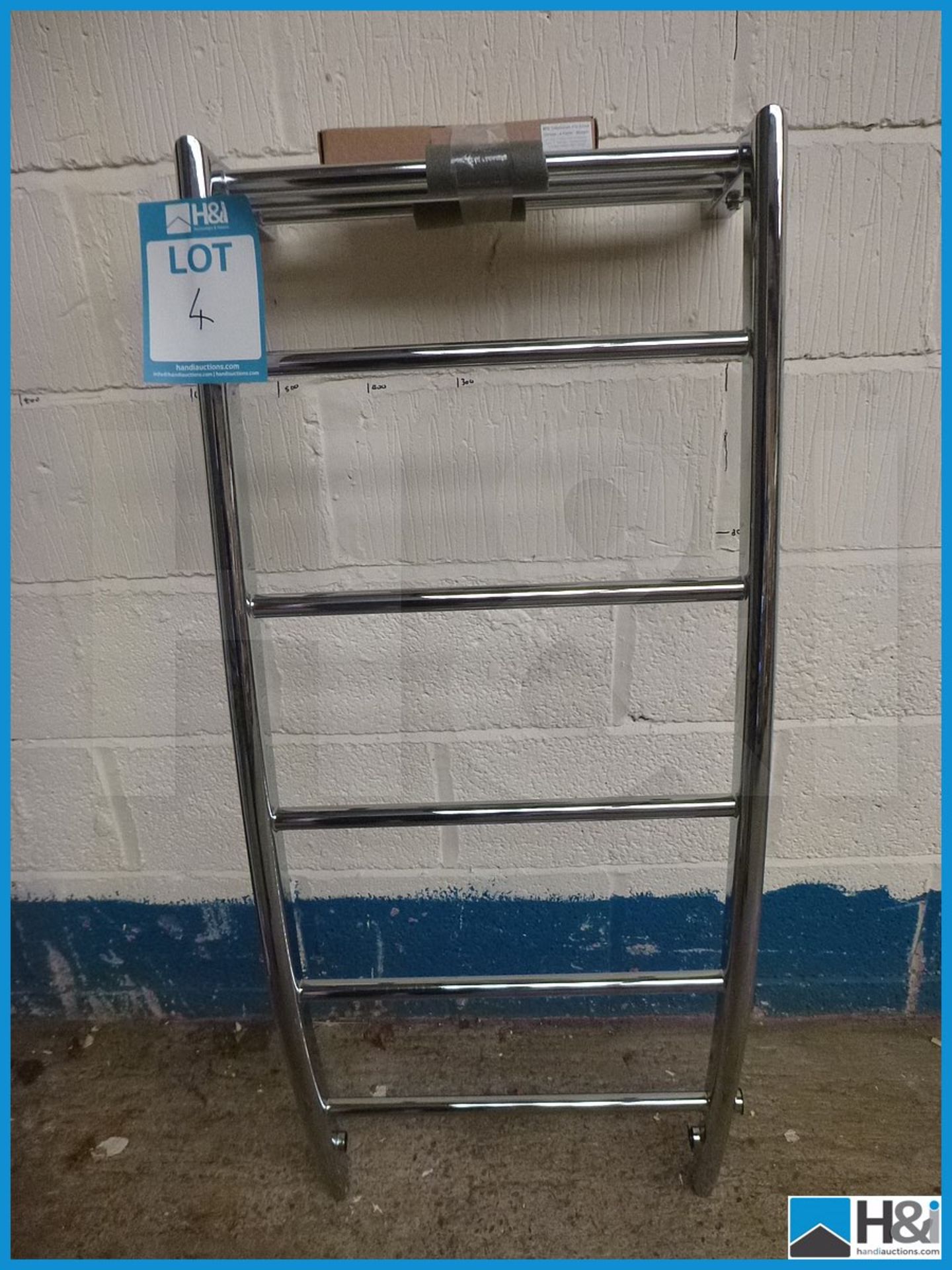 Vogue Curved Designer Chrome Towel Rail, 1200X500, Unused Appraisal: Viewing Essential Serial No: NA