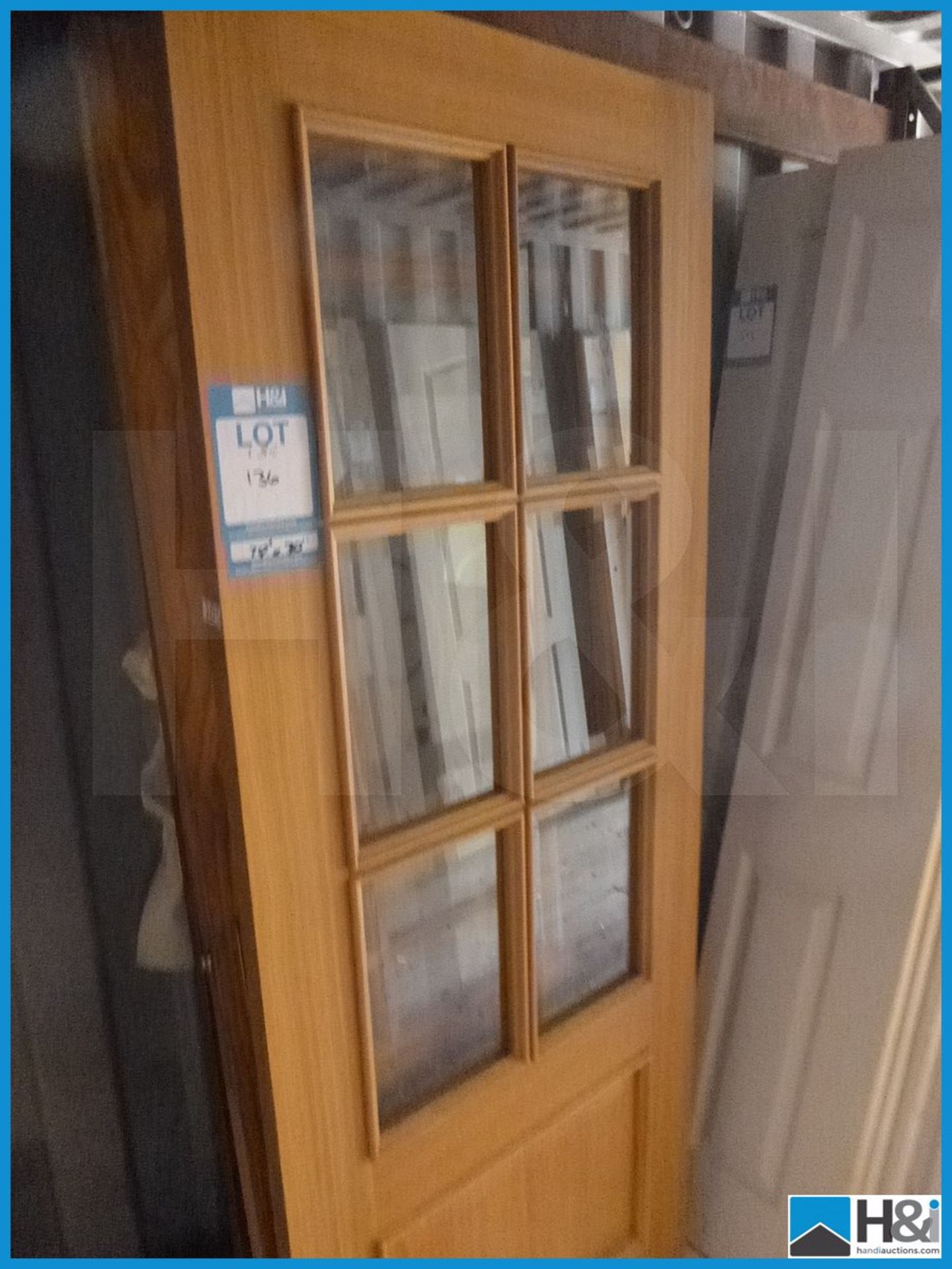 Hardwood Glazed Door 78X30 Appraisal: Viewing Essential Serial No: NA Location: H&I Ltd., Paul