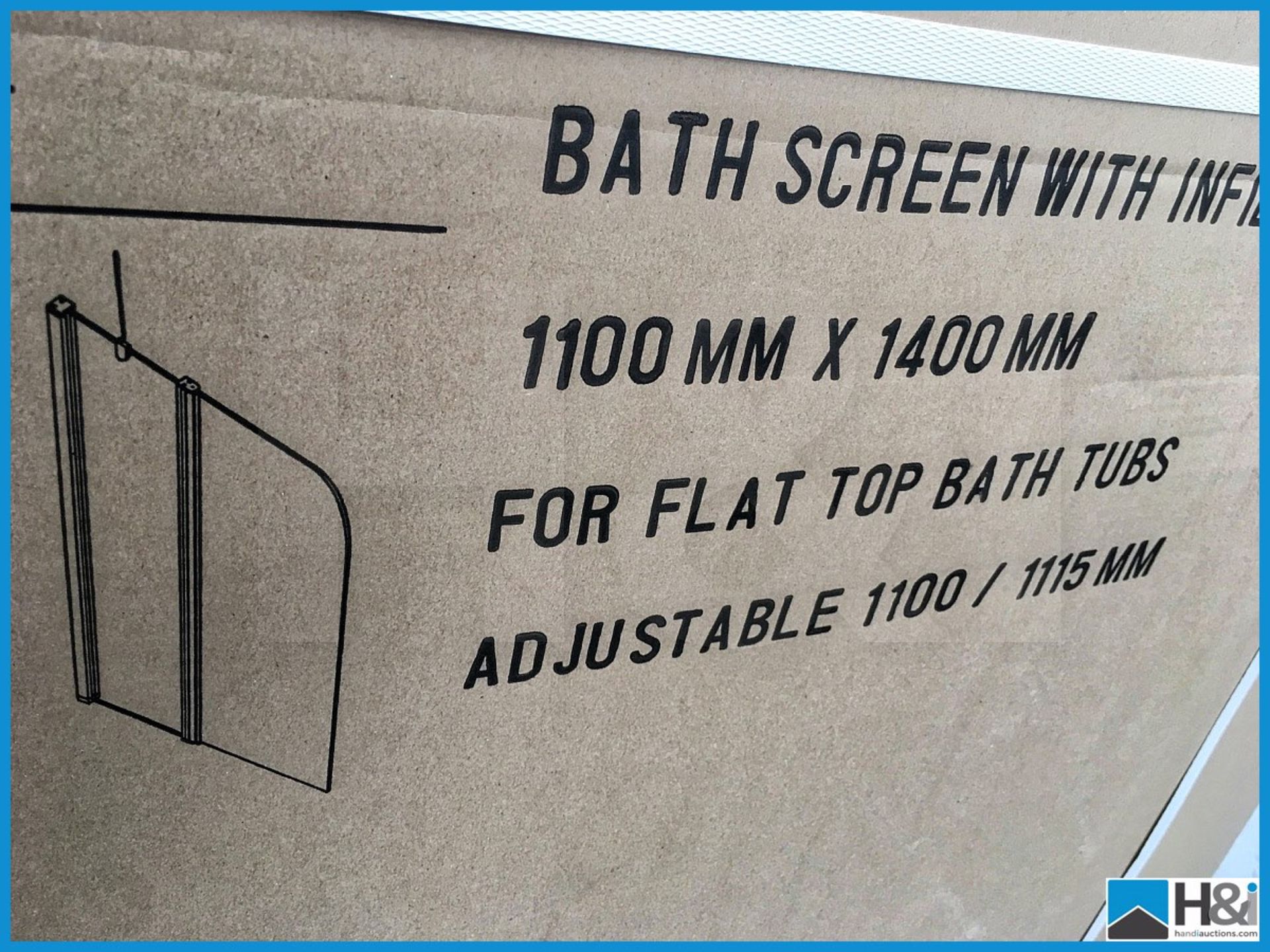 Designer Rainbow bath screen with infill panel 1100x1400. New and boxed. Suggested manufacturers - Image 3 of 3