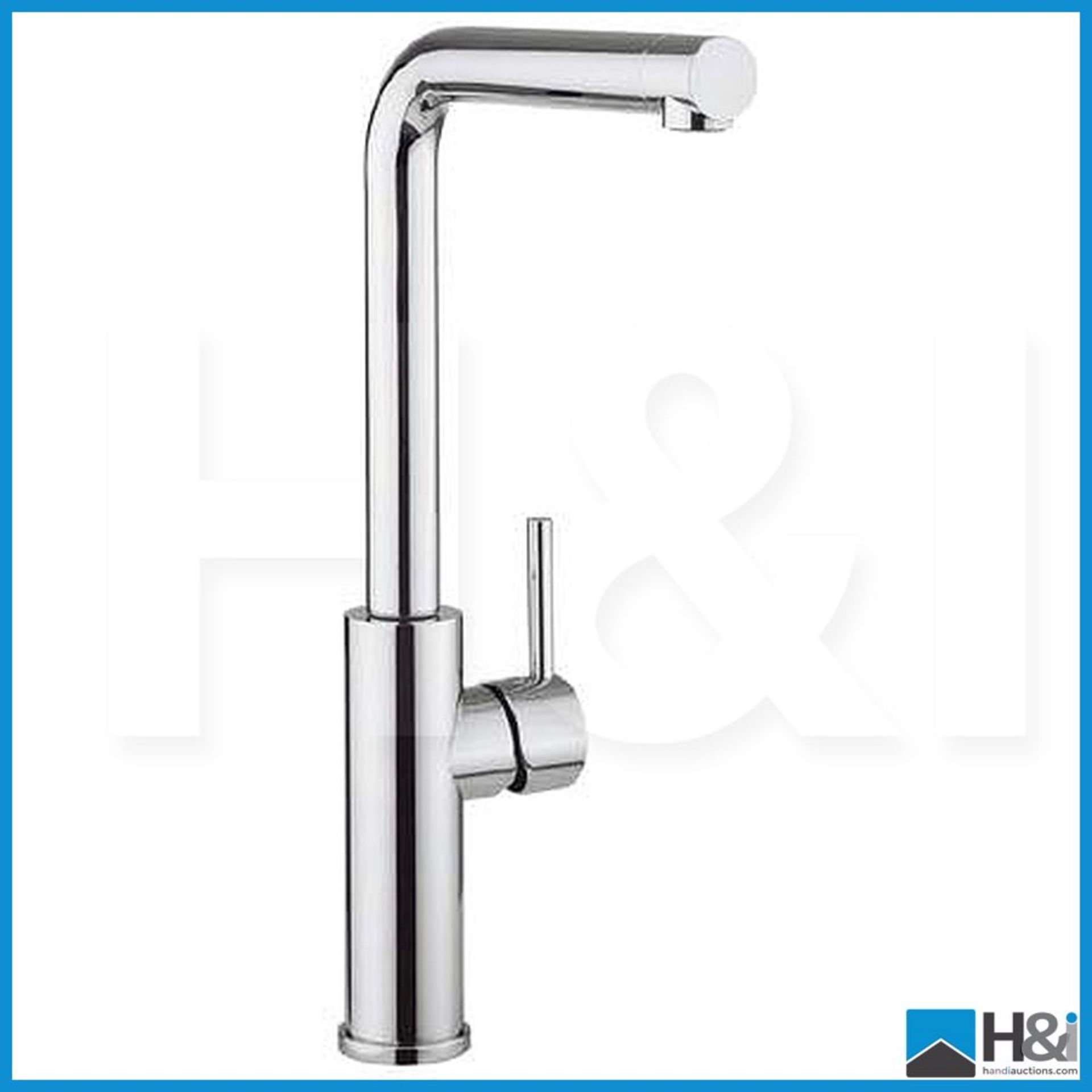 Designer Crosswater NT714DC Ninety side lever kitchen mixer in polished chrome finish. New and