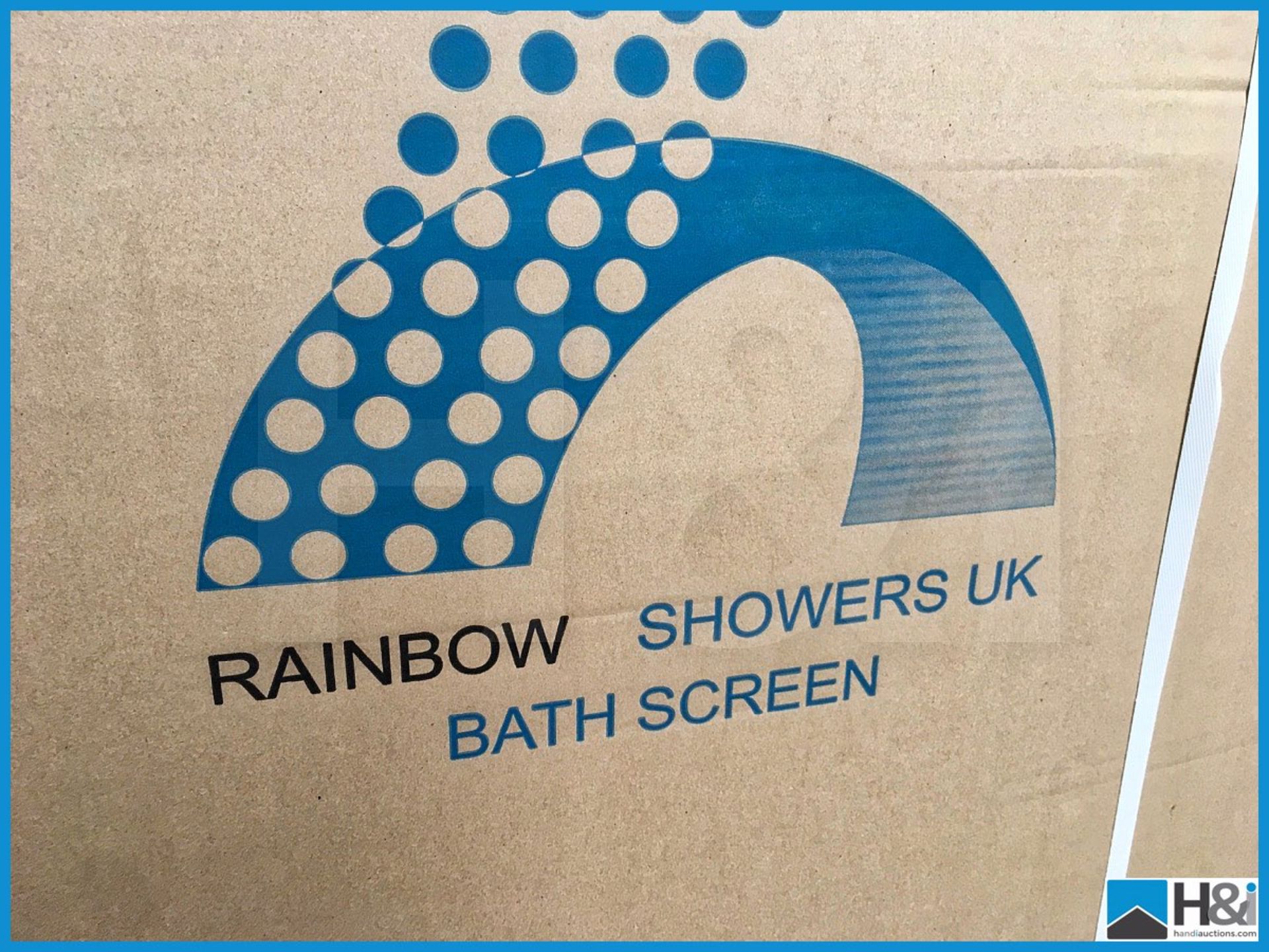 Designer Rainbow bath screen with infill panel 1100x1400. New and boxed. Suggested manufacturers - Image 2 of 3