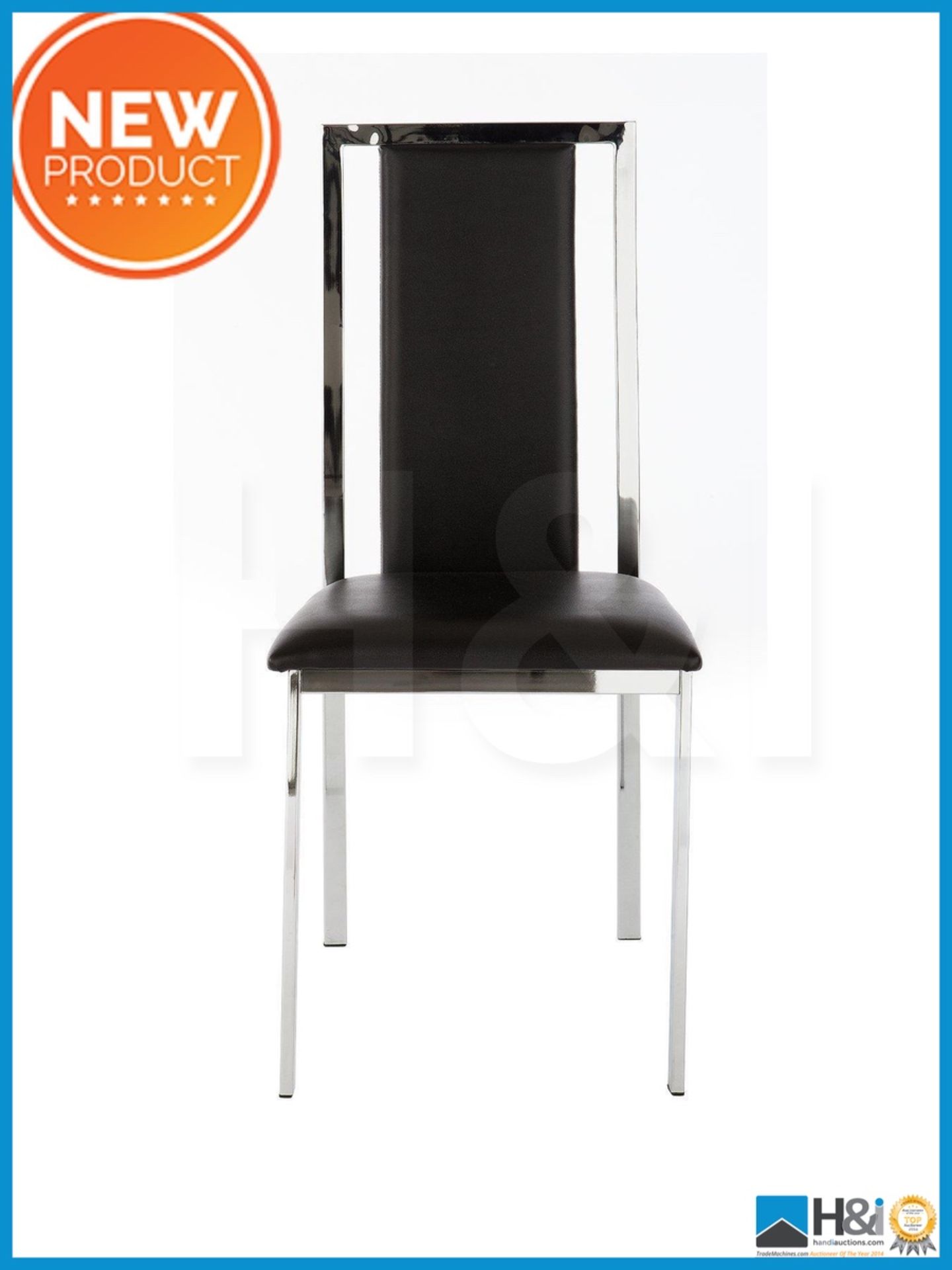 NEW IN BOX ATLANTIC SET OF 4 DINING CHAIRS [BLACK] 96 x 42 x 57cm RRP £428 Appraisal: Viewing