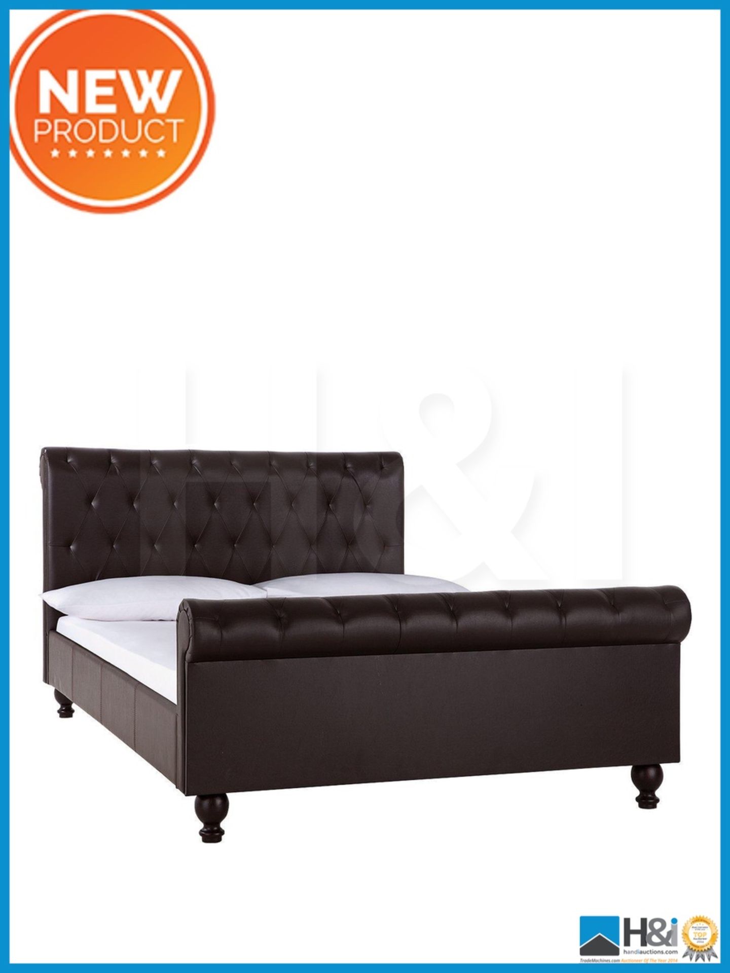 NEW IN BOX MANDALAY KING BED [CHOCOLATE] 103 x 159 x 226cm RRP £519 Appraisal: Viewing Essential