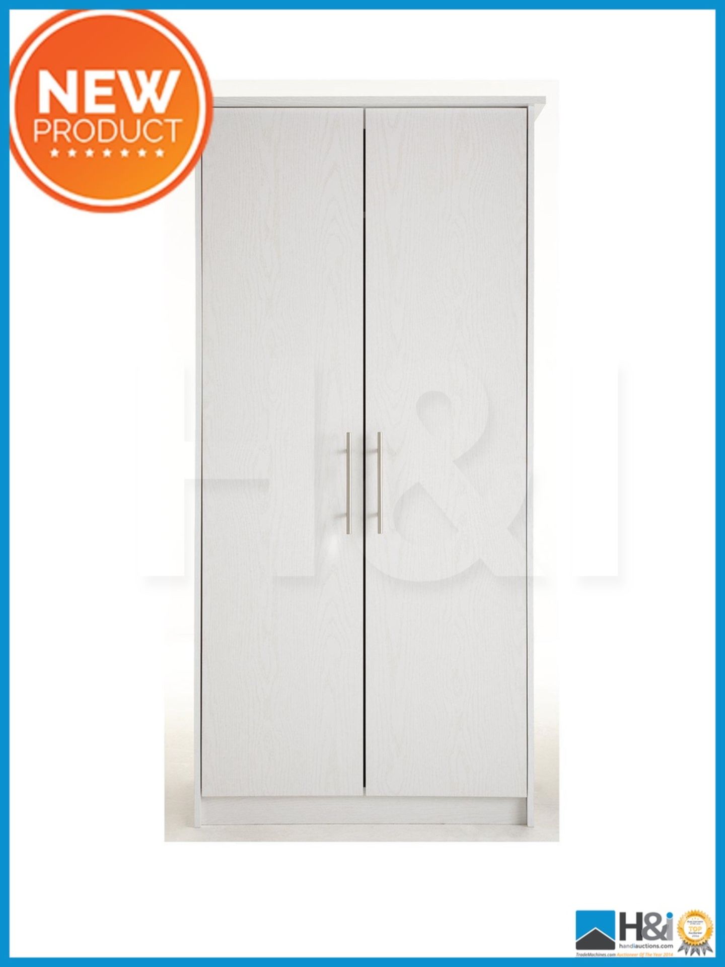 DAMAGED BOX ITEM A1 TORONTO 2DOOR WARDROBE [WHITE] 180 x 87 x 53cm RRP £194 Appraisal: Viewing