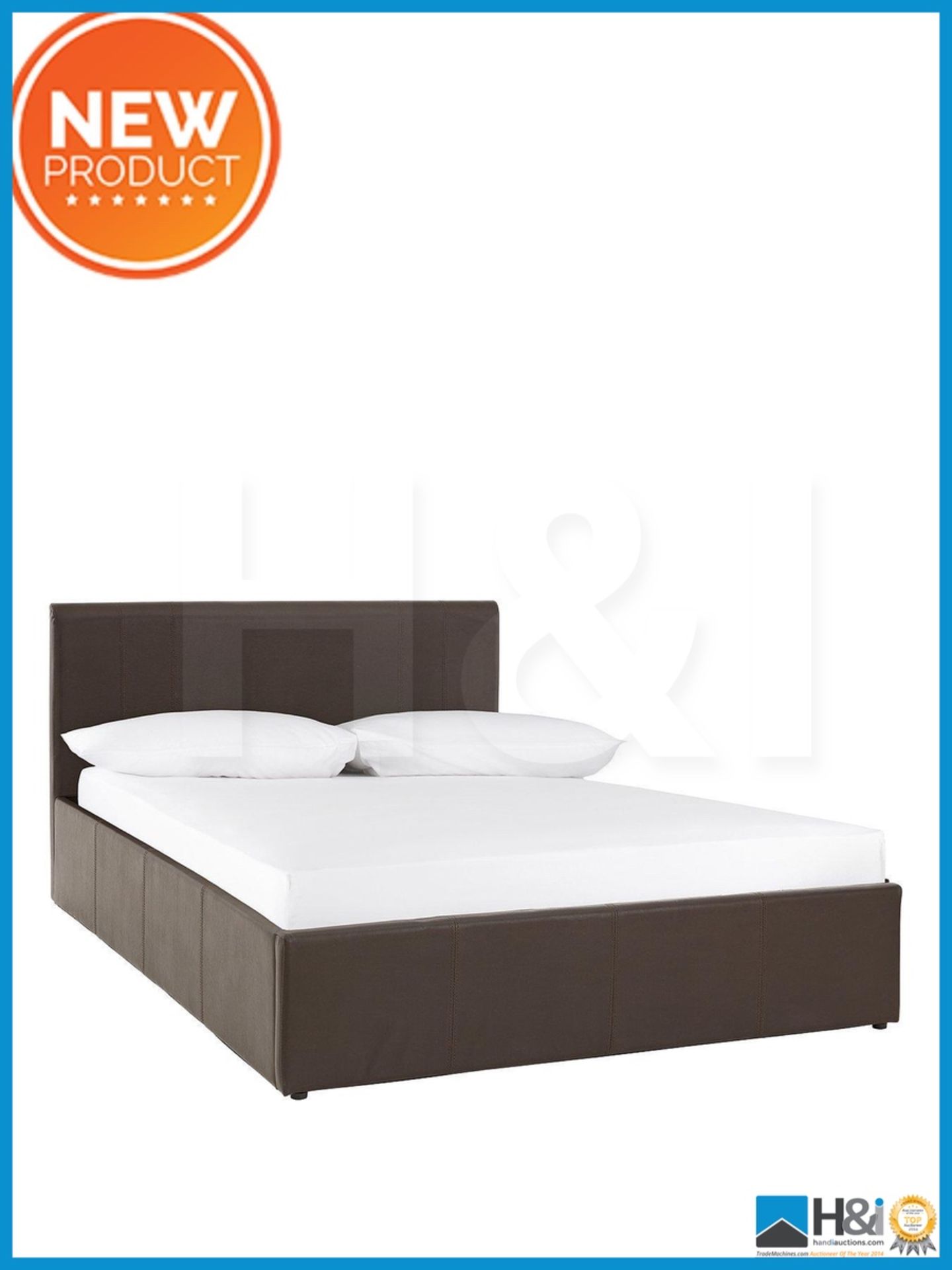 NEW IN BOX GEORGIA SMALL DOUBLE LIFT-UP BED [CHOCOLATE] 88 x 124 x 203cm RRP £454 Appraisal: Viewing