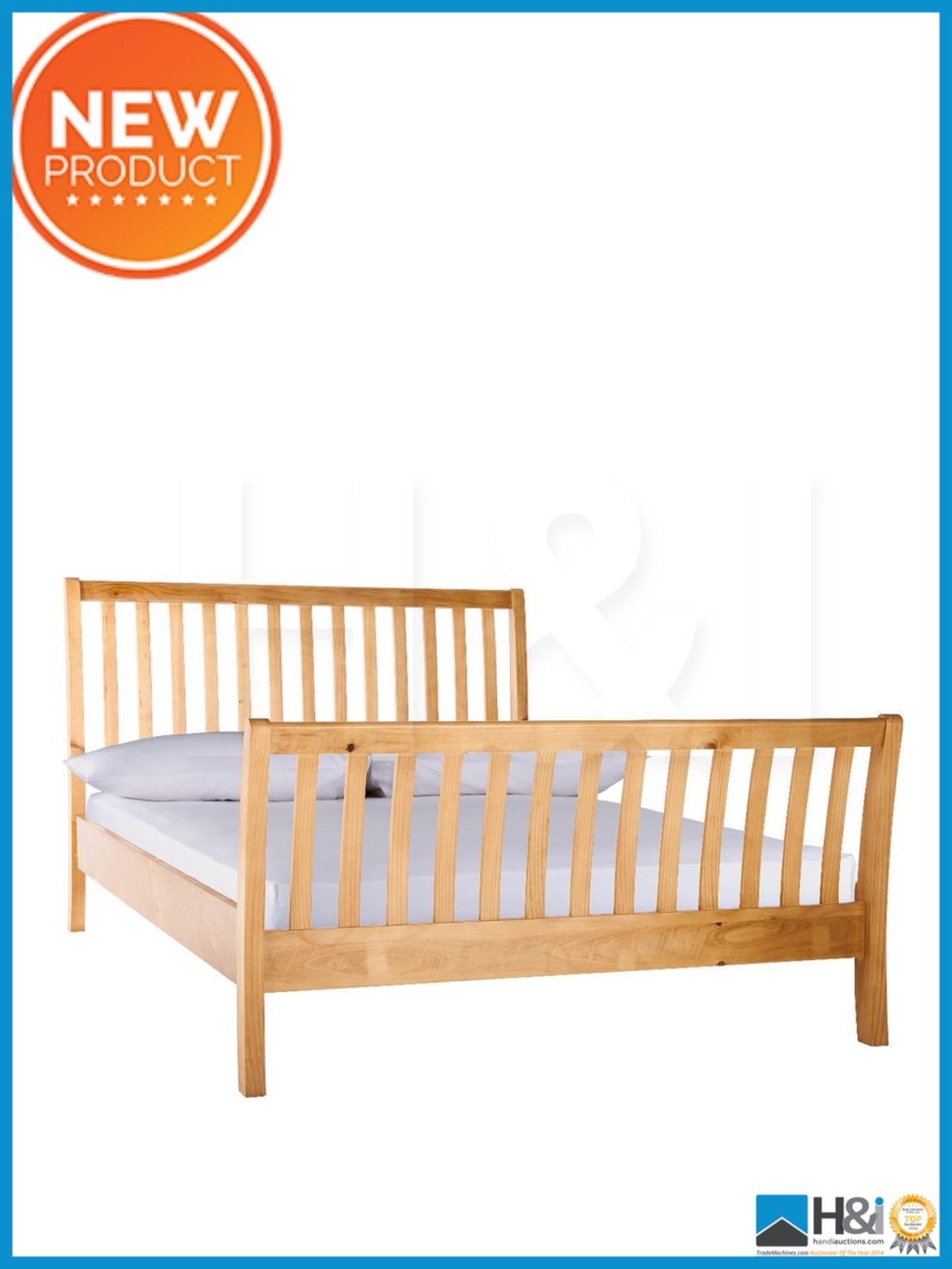 DAMAGED BOX ITEM A1 ASHTON DOUBLE BED [OAK] 102 x 143 x 203cm RRP £480 Appraisal: Viewing