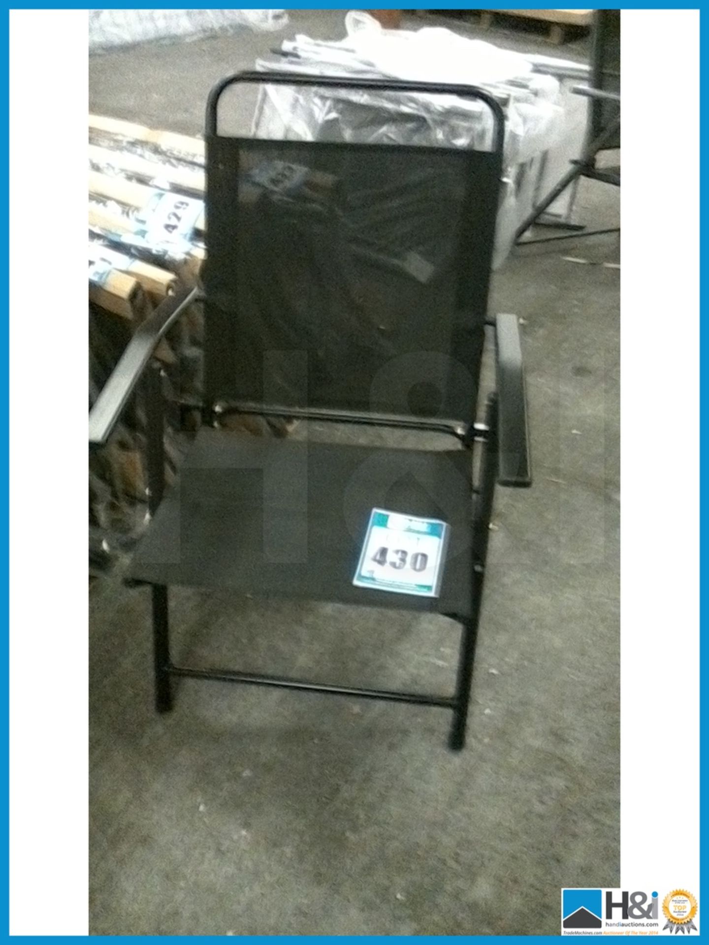 NEW IN BOX NEW IN BOX FOLDING GARDEN CHAIRS PAIR [BLACK] Appraisal: Viewing Essential Serial No: