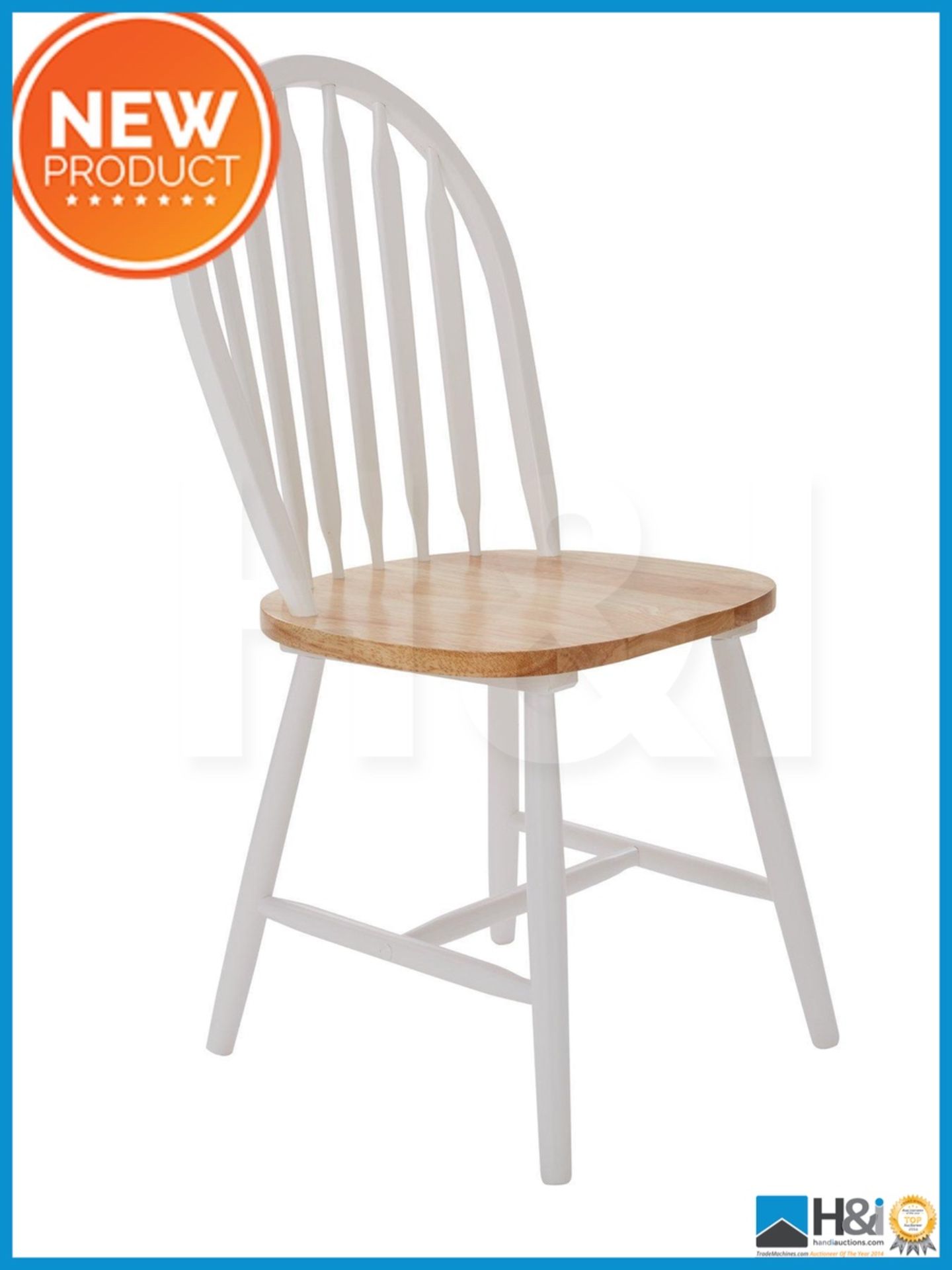 NEW IN BOX KENTUCKY SET OF 4 DINING CHAIRS [WHITE/NATURAL] 91 x 48 x 43cm RRP £350 Appraisal: