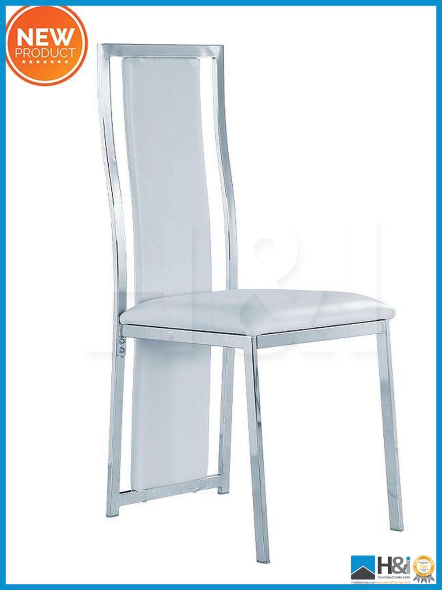 NEW IN BOX NEVADA SET OF 4 DINING CHAIRS [WHITE] 96 x 44 x 97cm RRP £558 Appraisal: Viewing