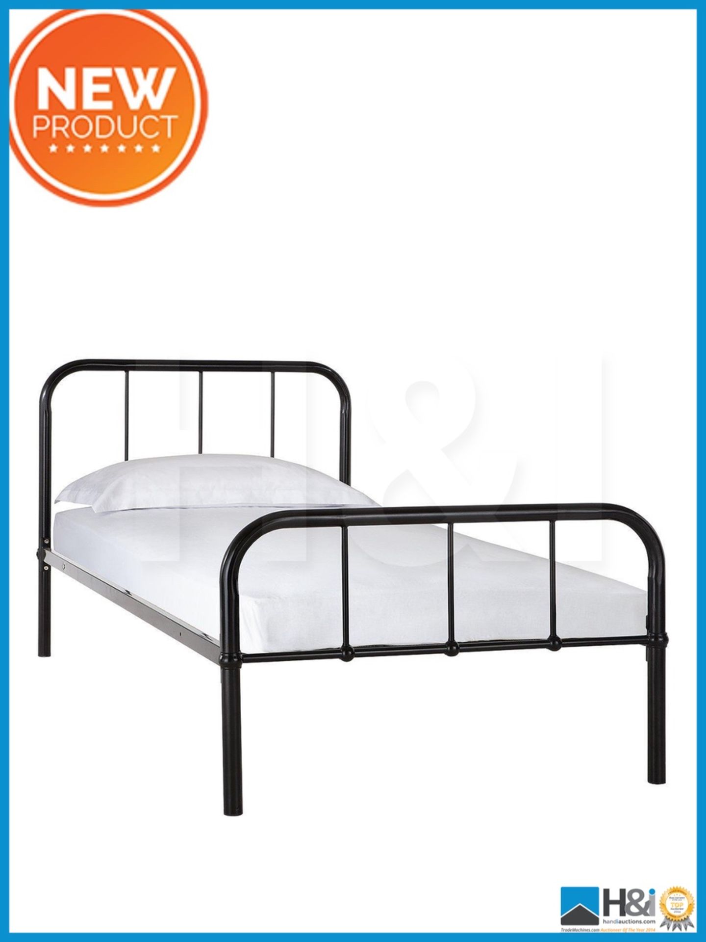 NEW IN BOX DEXTER SINGLE BED [BLACK] 85 x 98 x 198cm RRP £110 Appraisal: Viewing Essential Serial