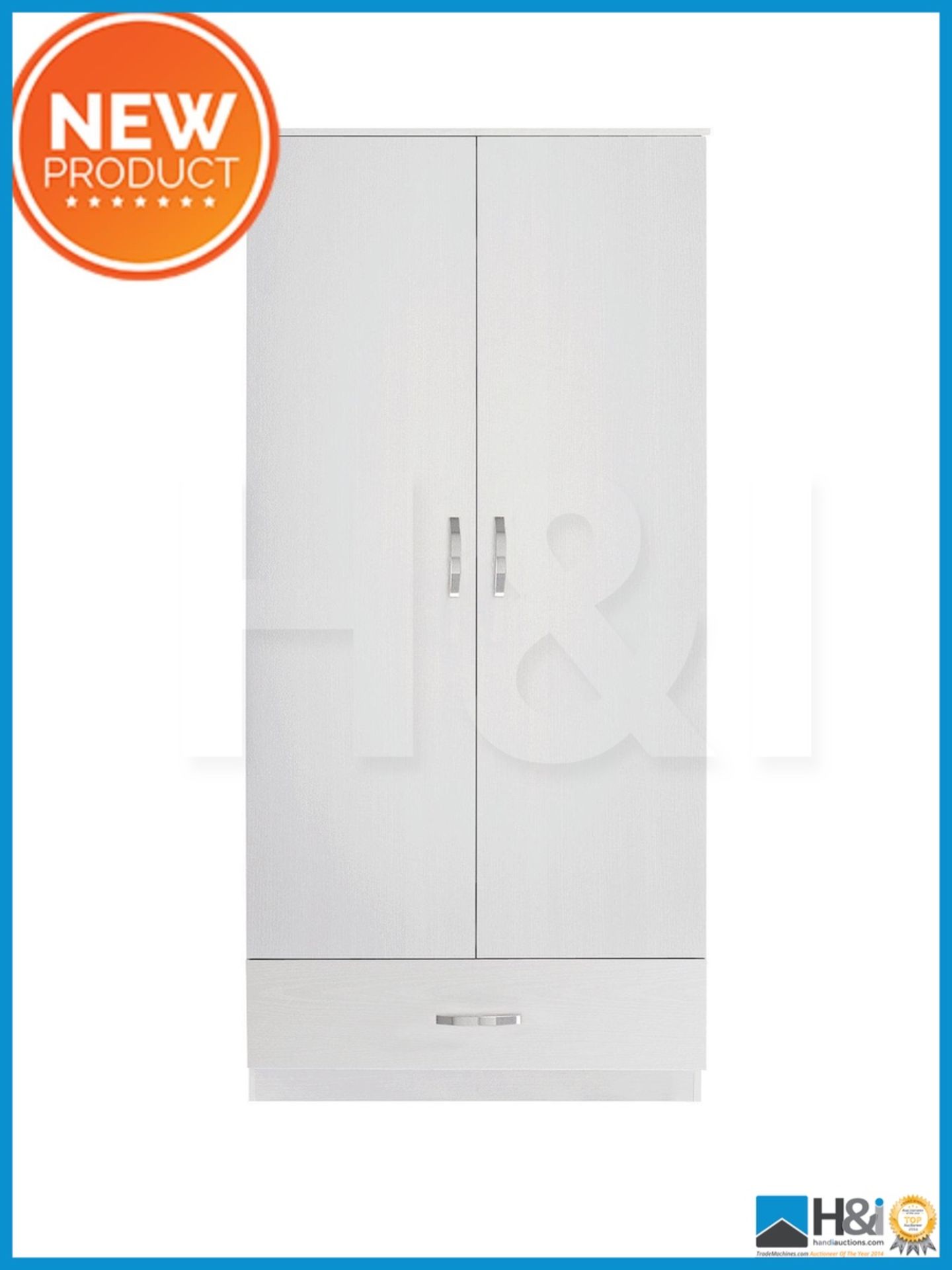 NEW IN BOX PERU 2DOOR 1DRAWER WARDROBE [WHITE] 182 x 80 x 52cm RRP £220 Appraisal: Viewing Essential