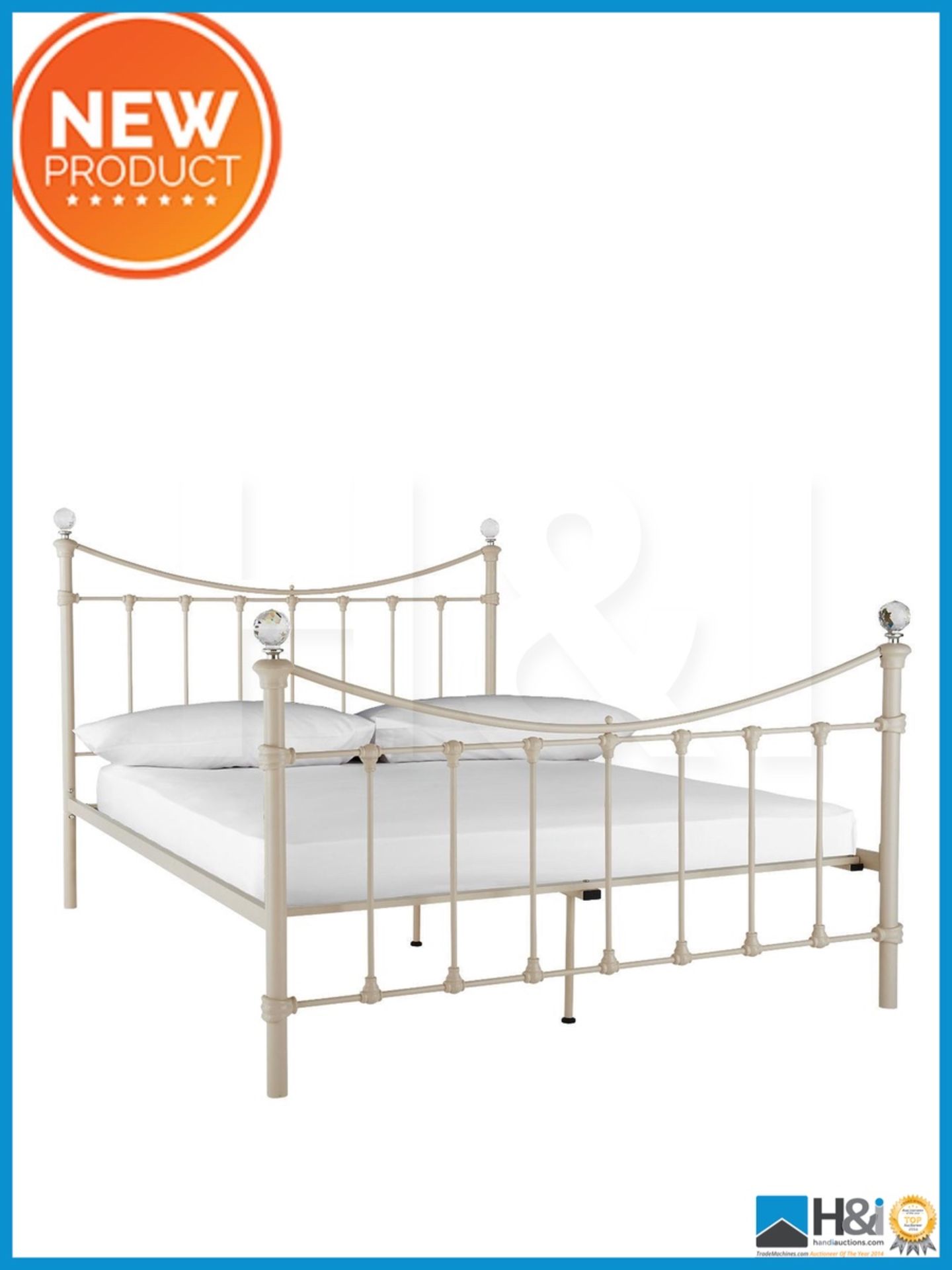 NEW IN BOX ISABELLA DOUBLE BED [CREAM] 120 x 146 x 202cm RRP £207 Appraisal: Viewing Essential