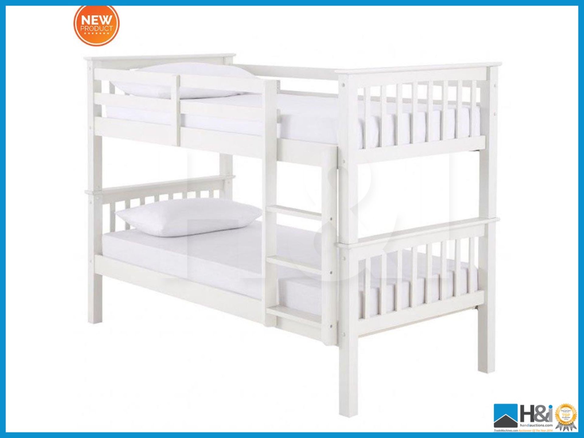 DAMAGED BOX ITEM A1 NOVARA SINGLE BUNK BED [WHITE] 151 x 98 x 203cm RRP £389 Appraisal: Viewing