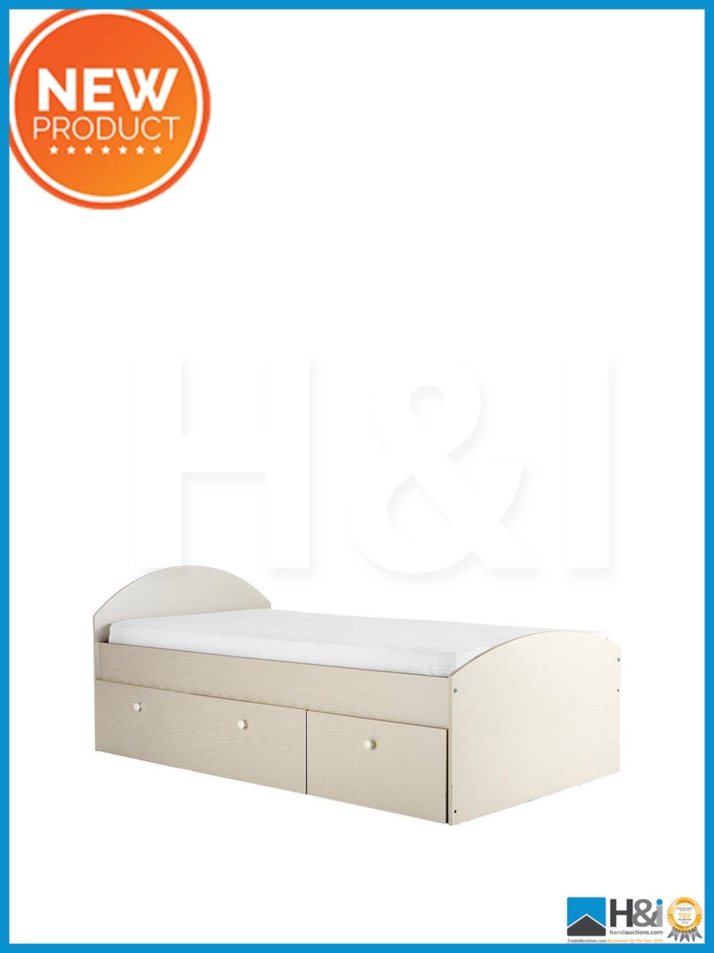 DAMAGED BOX ITEM A1 NOVA SINGLE STORAGE BED [WHITE] 79 x 99 x 194cm RRP £233 Appraisal: Viewing