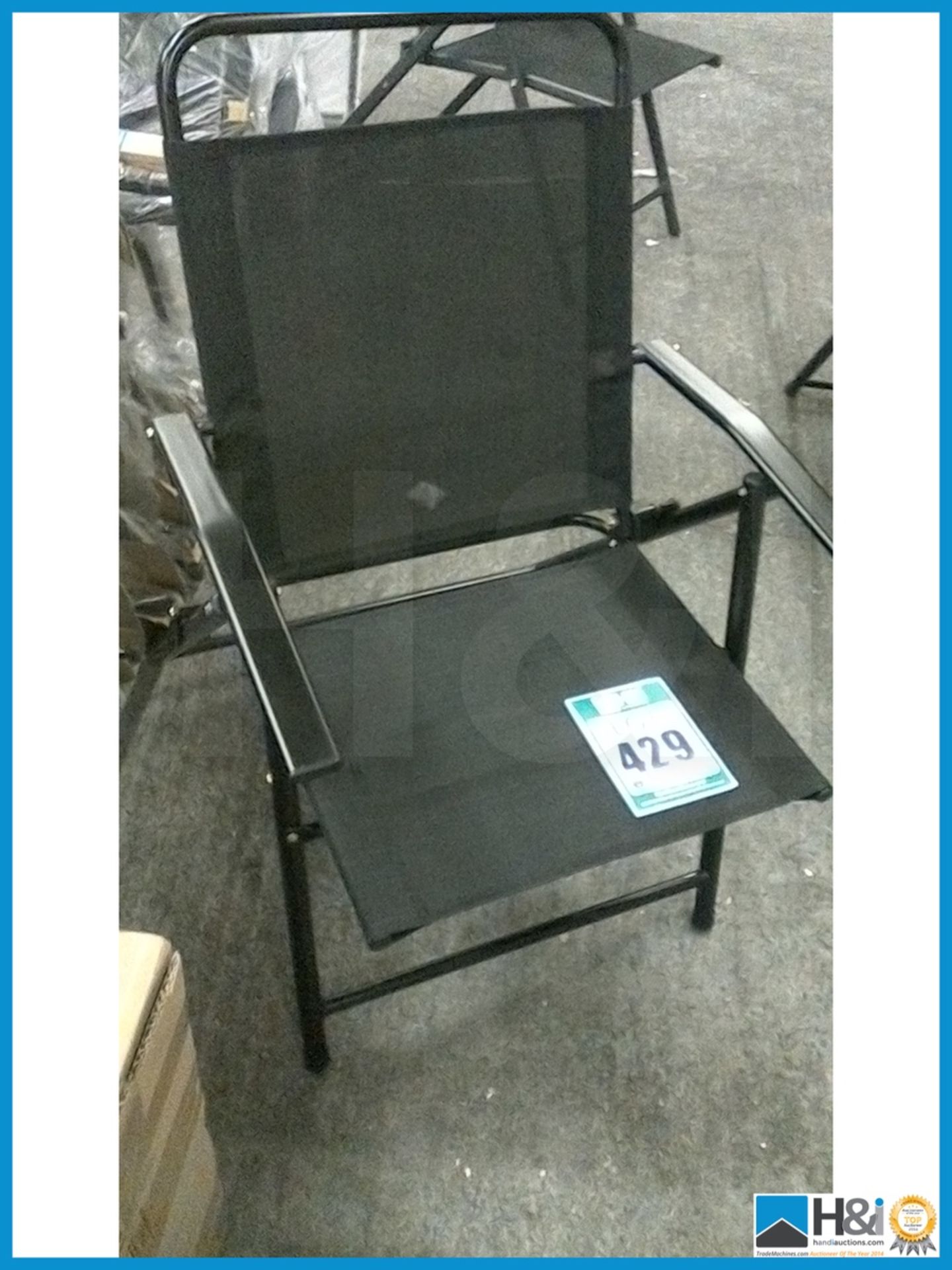 NEW IN BOX NEW IN BOX FOLDING GARDEN CHAIRS PAIR [BLACK] Appraisal: Viewing Essential Serial No: - Image 2 of 2