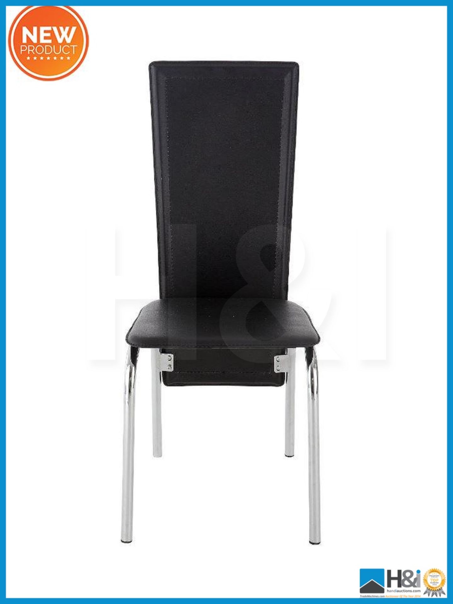 NEW IN BOX VAREZZE SET OF 4 DINING CHAIRS [BLACK] 104 x 45 x 56cm RRP £350 Appraisal: Viewing