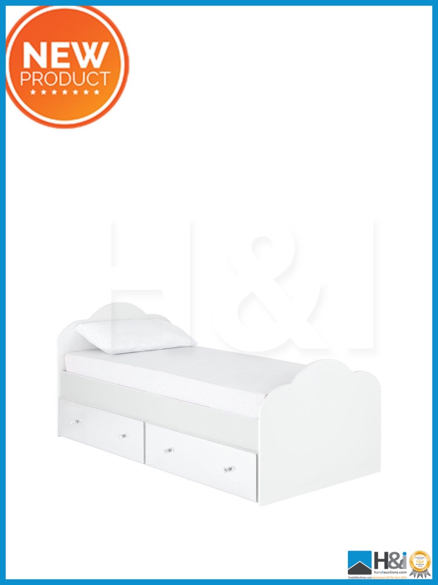 NEW IN BOX REBECCA SINGLE 2DRAWER BED [MIRRORED] 91 x 99 x 194cm RRP £376 Appraisal: Viewing