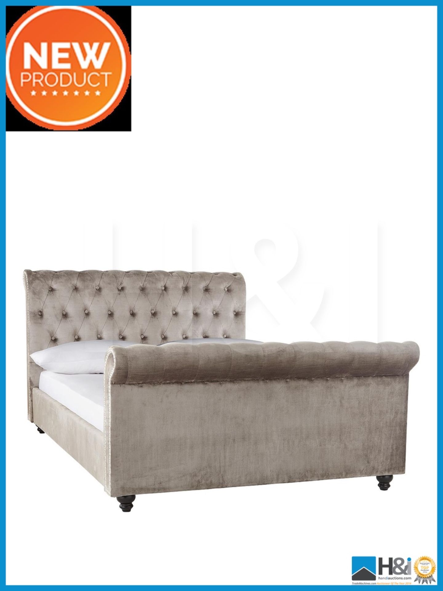 NEW IN BOX WOBURN KING BED [SILVER] 105 x 162 x 239cm RRP £1104 Appraisal: Viewing Essential