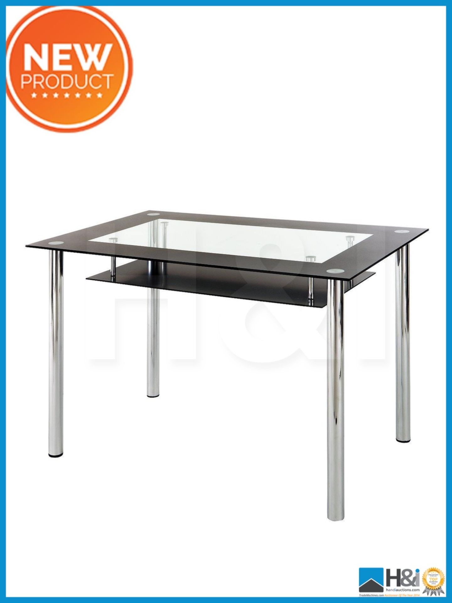 NEW IN BOX VIENNA DINING TABLE [BLACK] 76 x 76 x 120cm RRP £389 Appraisal: Viewing Essential