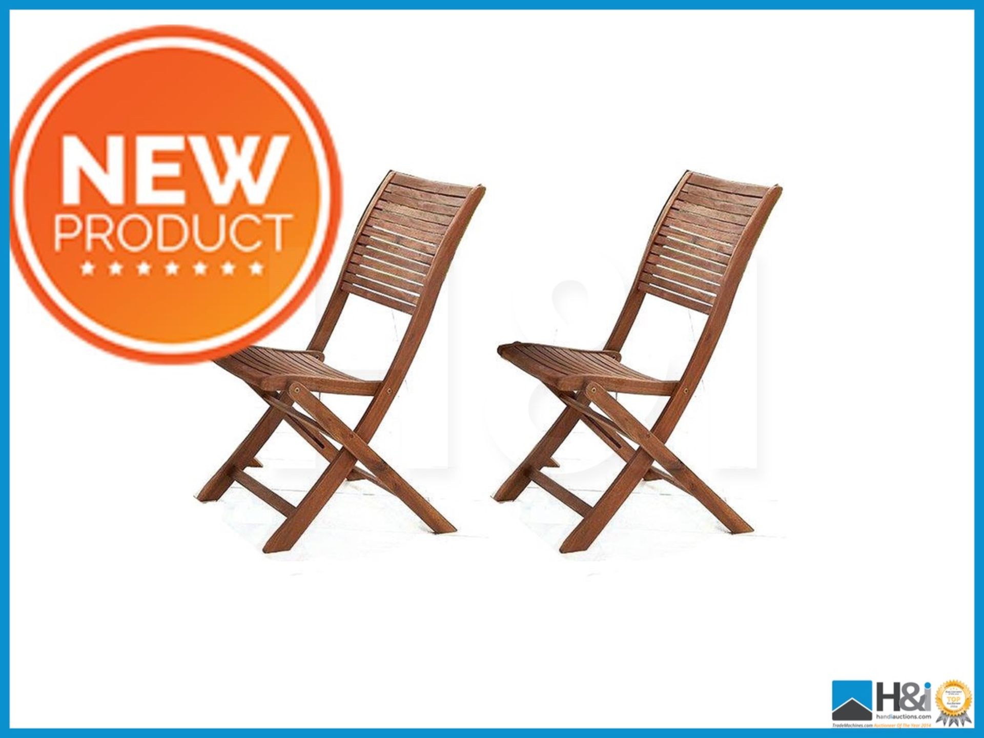 NEW IN BOX OAKLAND PAIR GARDEN CHAIRS [NATURAL] 96 x 50 x 57cm RRP £376 Appraisal: Viewing