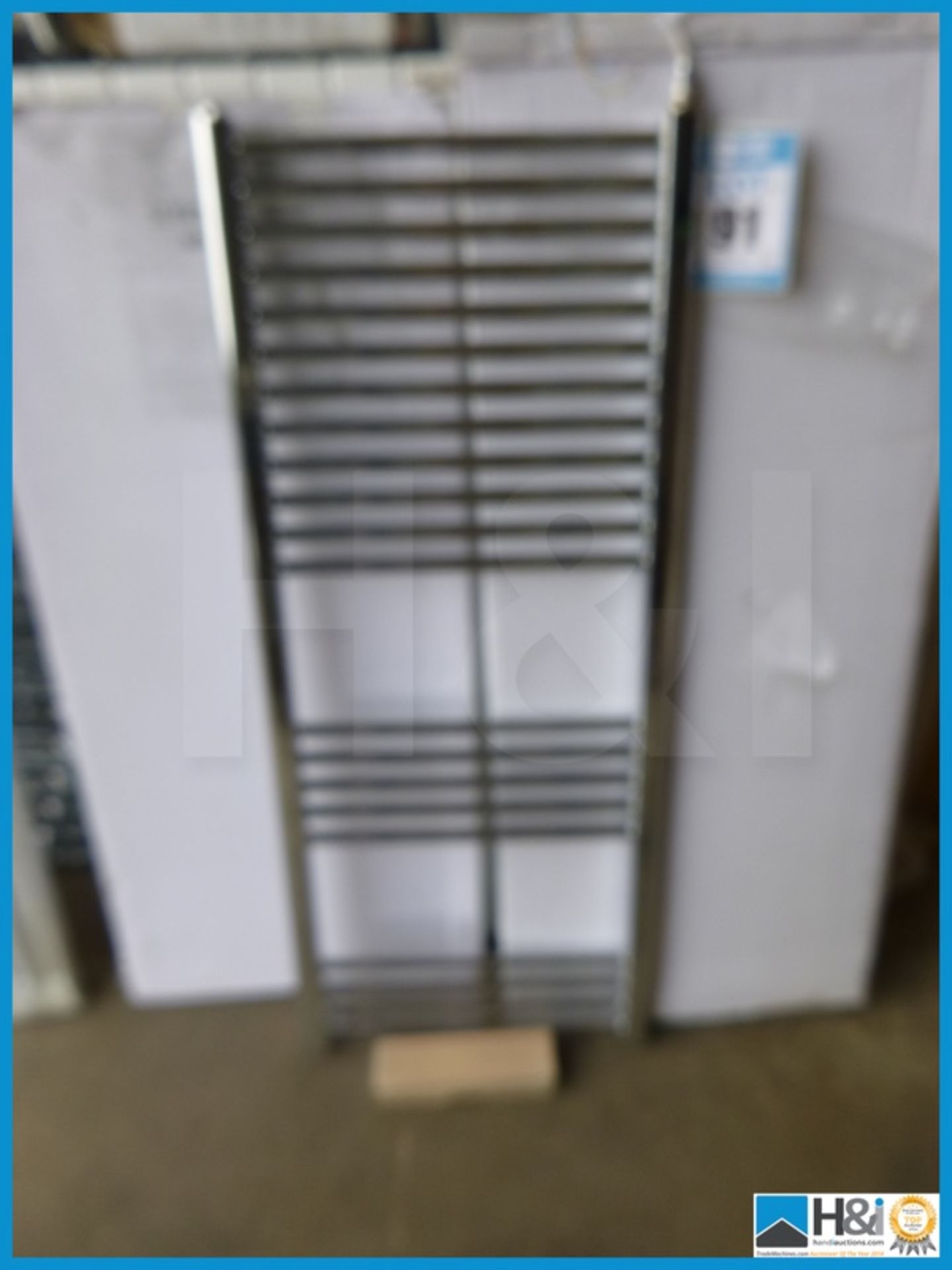 VOGUE ELECTRIC DESIGNER CHROME TOWEL RAILS, 1200X500, UNUSED AND BOXED, C/W FITTINGS Appraisal: