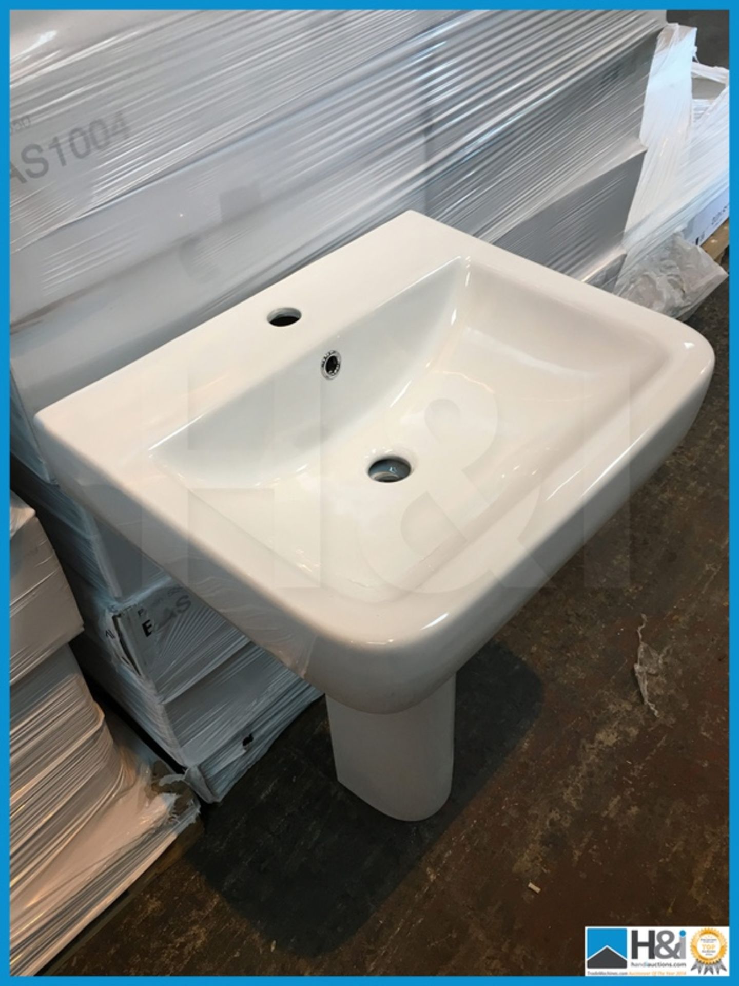 Victoria Plumb 550mm Diarra Large Basin Gloss White Modern Bathroom Sink RRP £99.99. This modern - Image 2 of 2