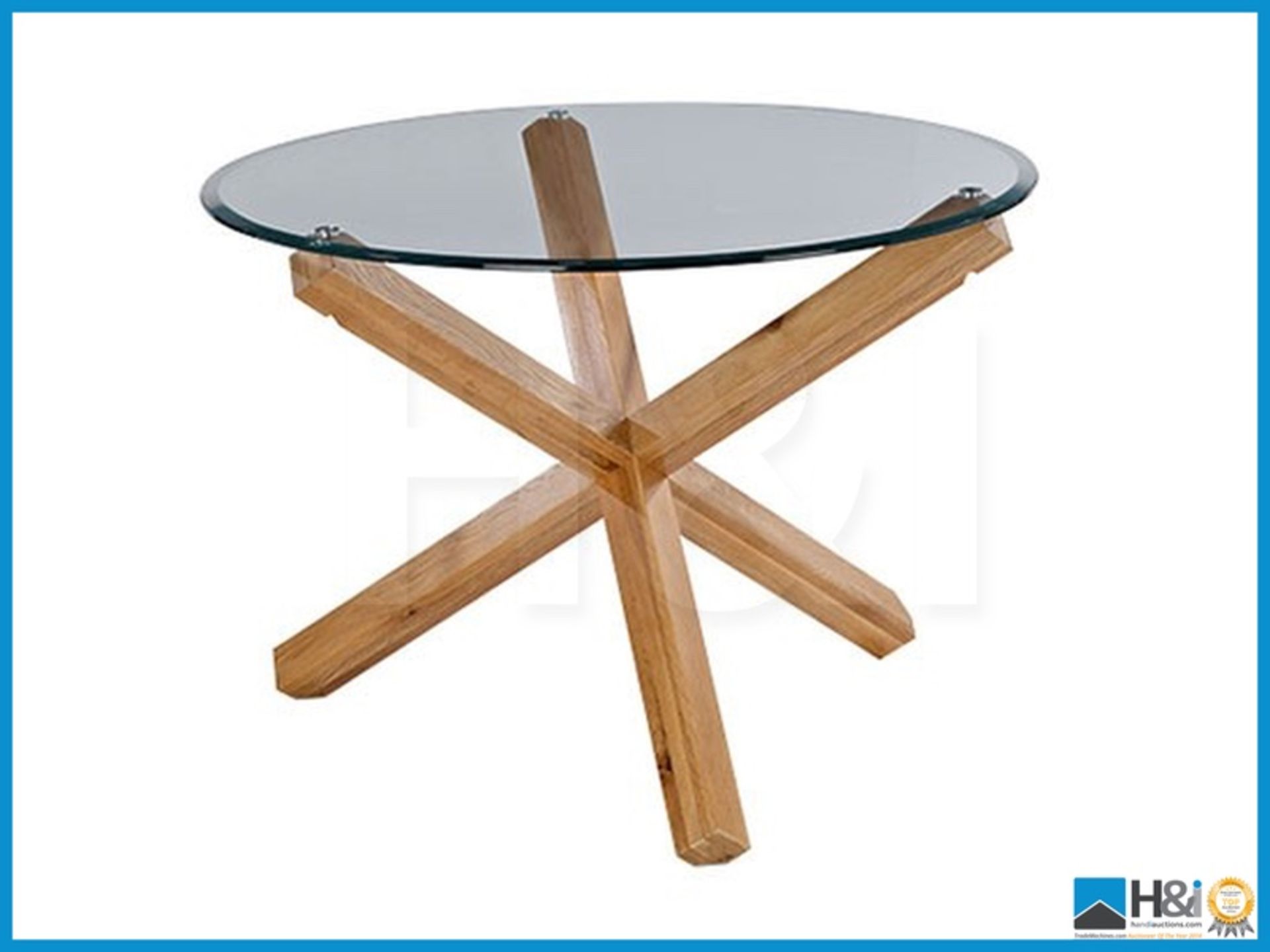 UNCHECKED CUSTOMER RETURNS OPORTO DINING TABLE WITH REAL OAK LEGS DIMENSIONS: 1064mm x H740mm