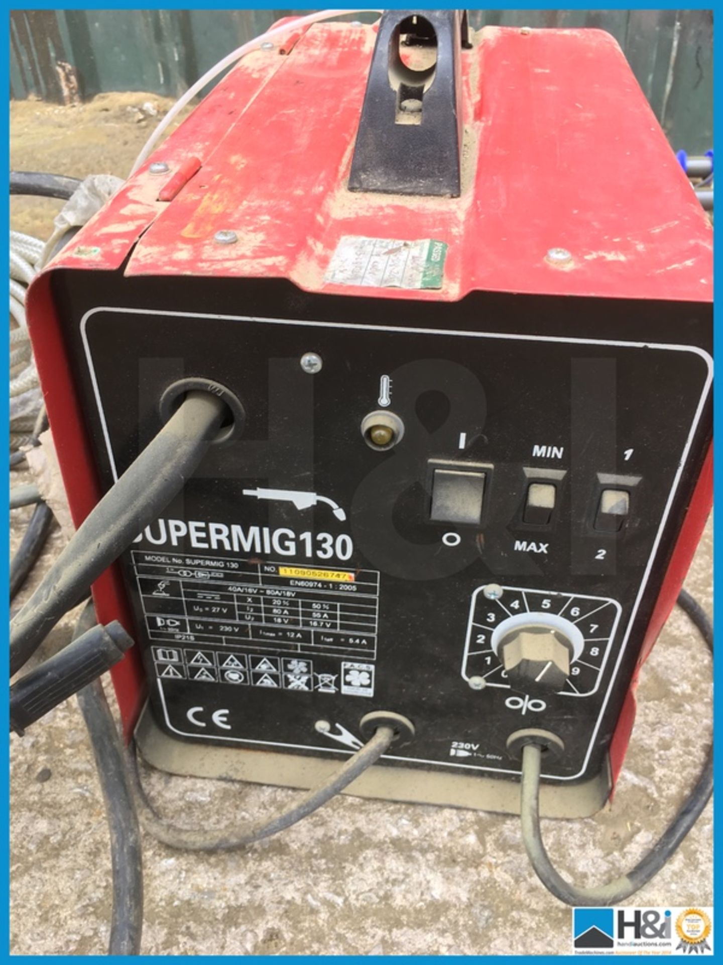 Sealy SuperMig 130 single phase mig welder in good condition NO VAT ON THIS ITEM EXCEPT ON BUYERS - Image 4 of 4