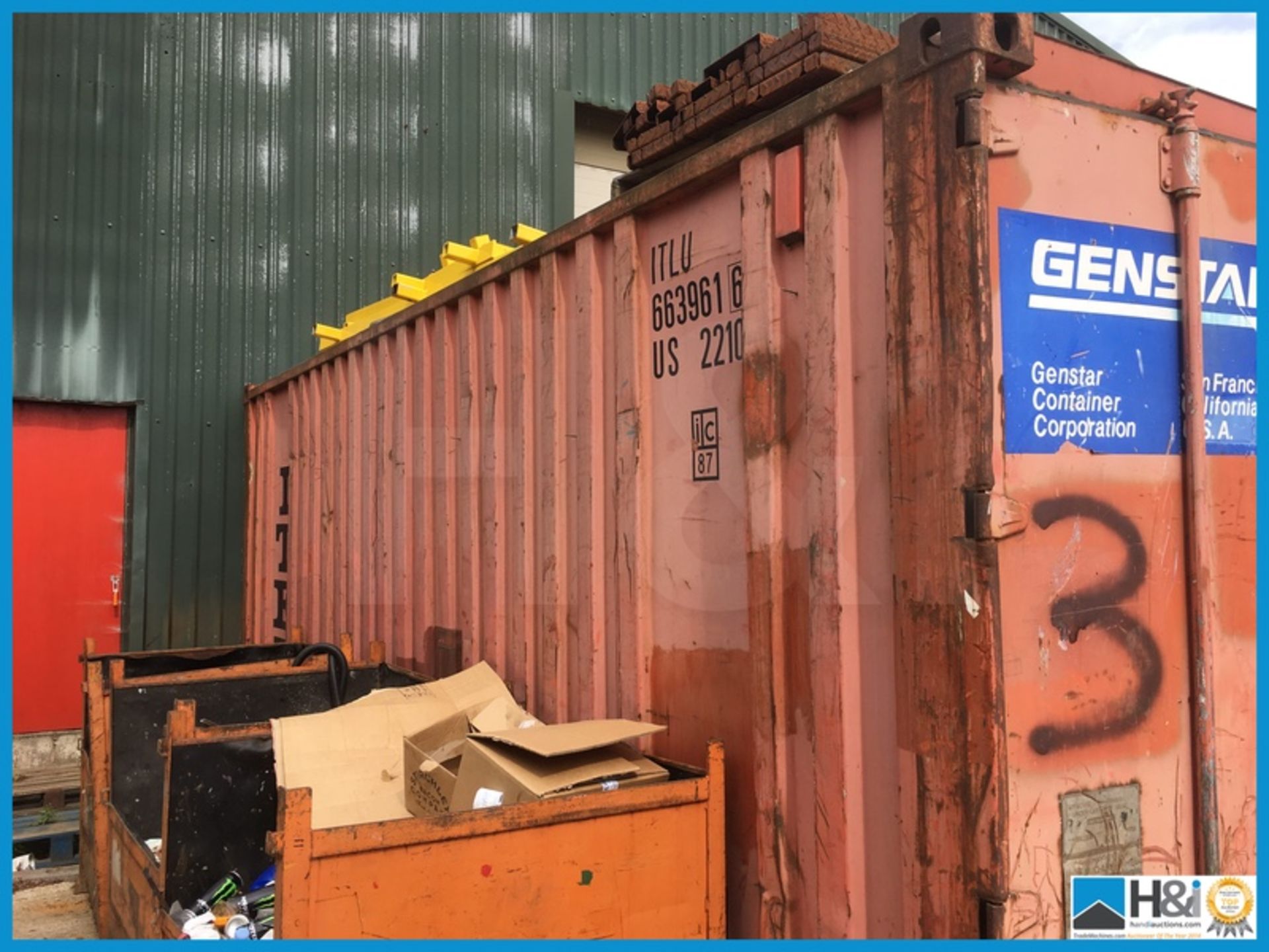 20 ft shipping container in good condition NO VAT ON THIS ITEM EXCEPT ON BUYERS PREMIUM Appraisal: - Image 3 of 3