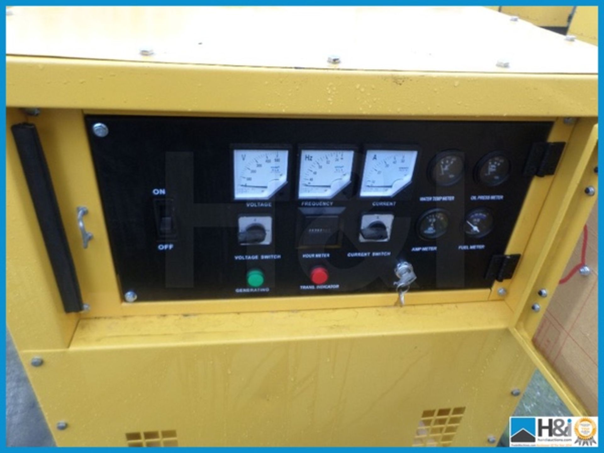2017 new unused 30 KVA silent generator, single phase three phase, safety switch, control panel, - Image 5 of 7