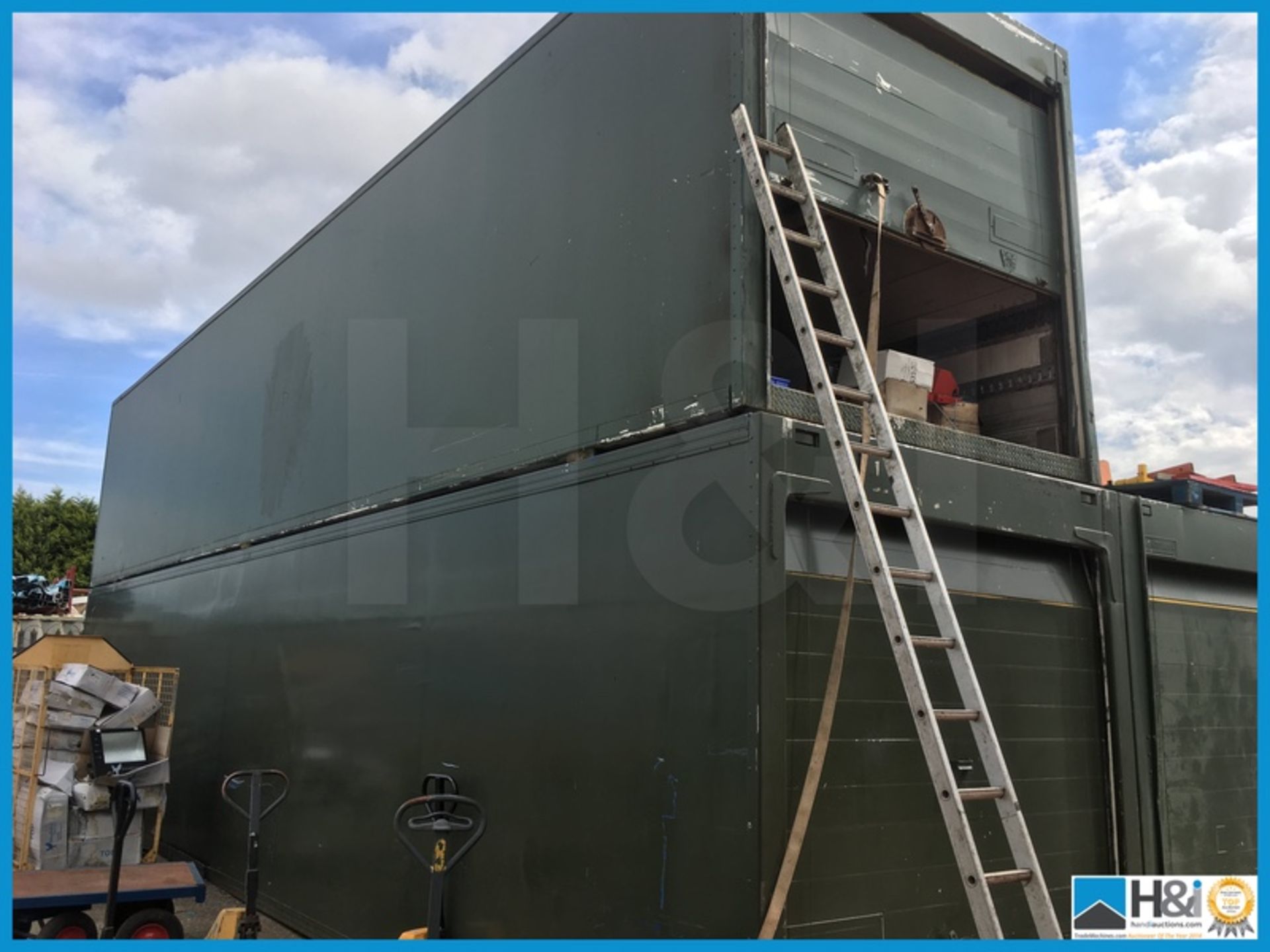 40ft x 8ft lorry back container presented in fine condition with secure roller shutter door, these