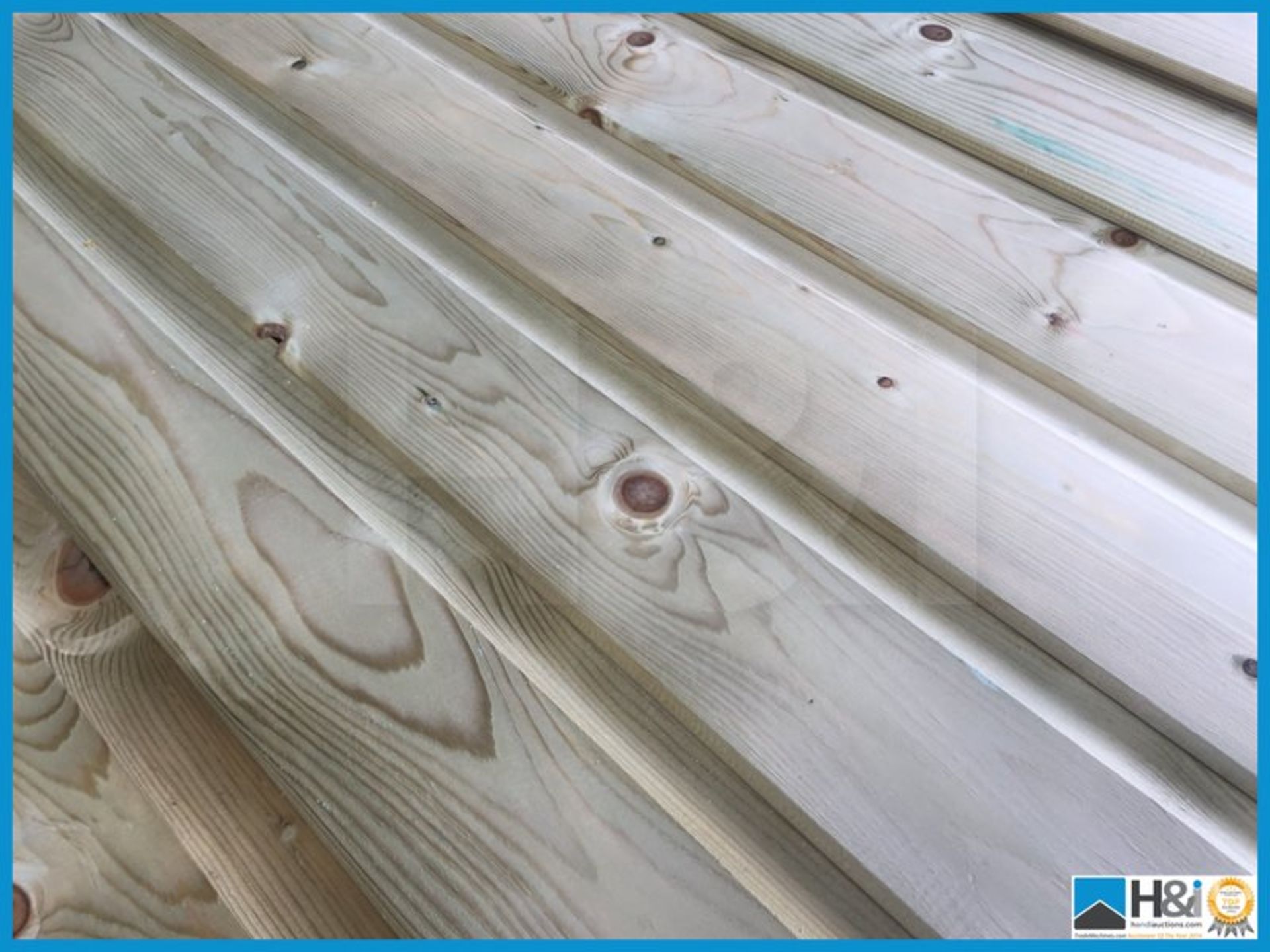 60 LENGTHS OF TOP QUALITY TANALISED 19x125 REDWOOD OVERLAP SHIPLAP PROFILE TIMBER CLADDING IN 3.6 - Image 4 of 7
