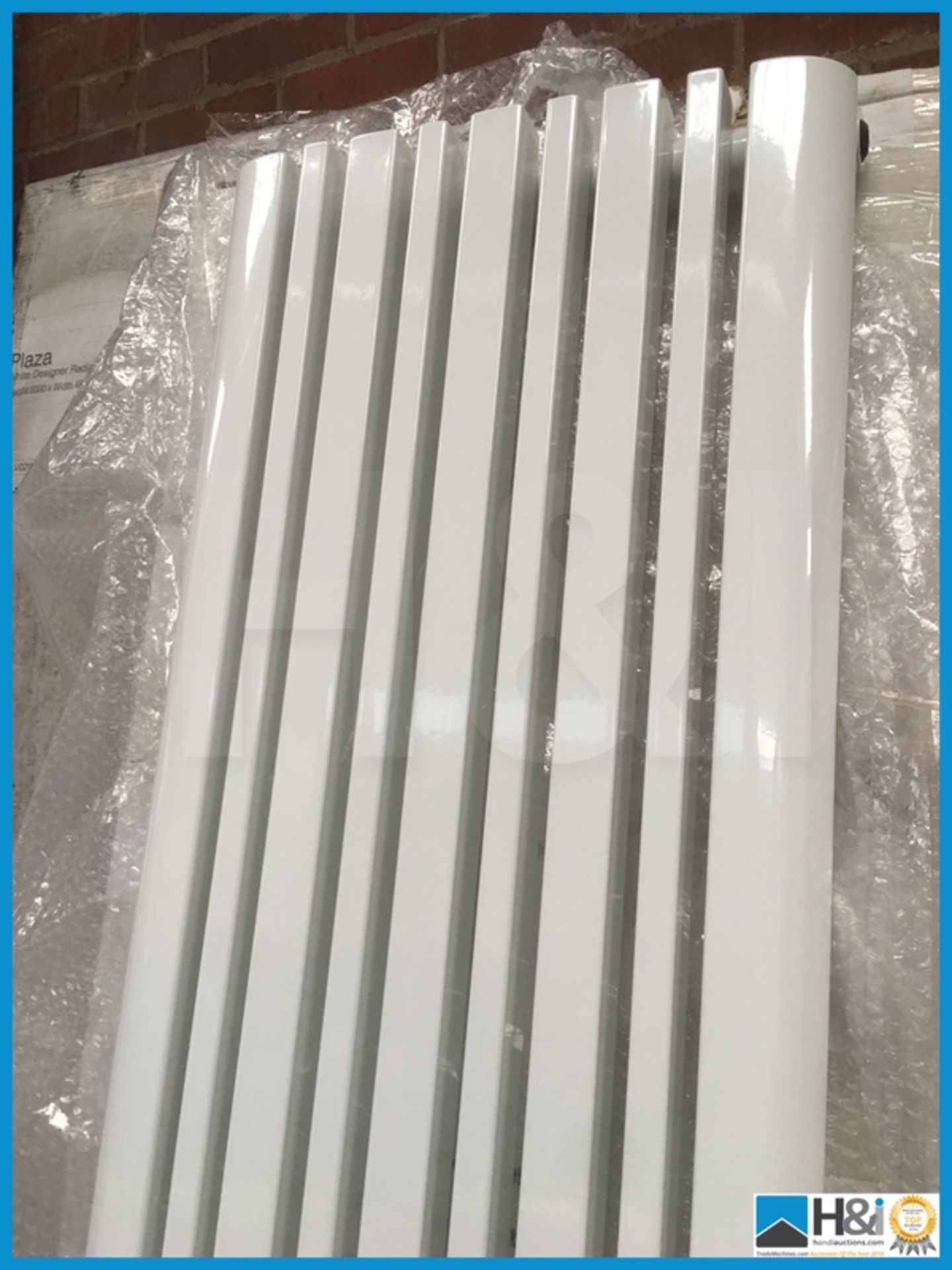 Stunning designer Phoenix Tower radiator 1800x423 finished in white RA115. New and boxed.