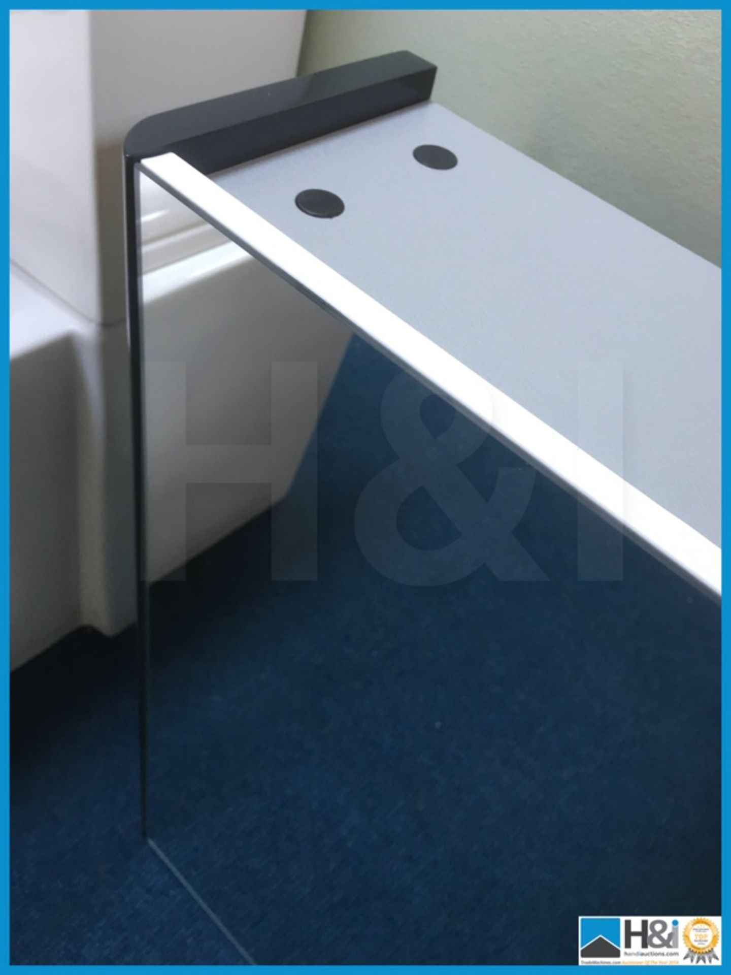 Designer wall mounted Rossini 600mm mirrored cabinet in cobalt grey finish. New and boxed. Suggested - Image 4 of 4