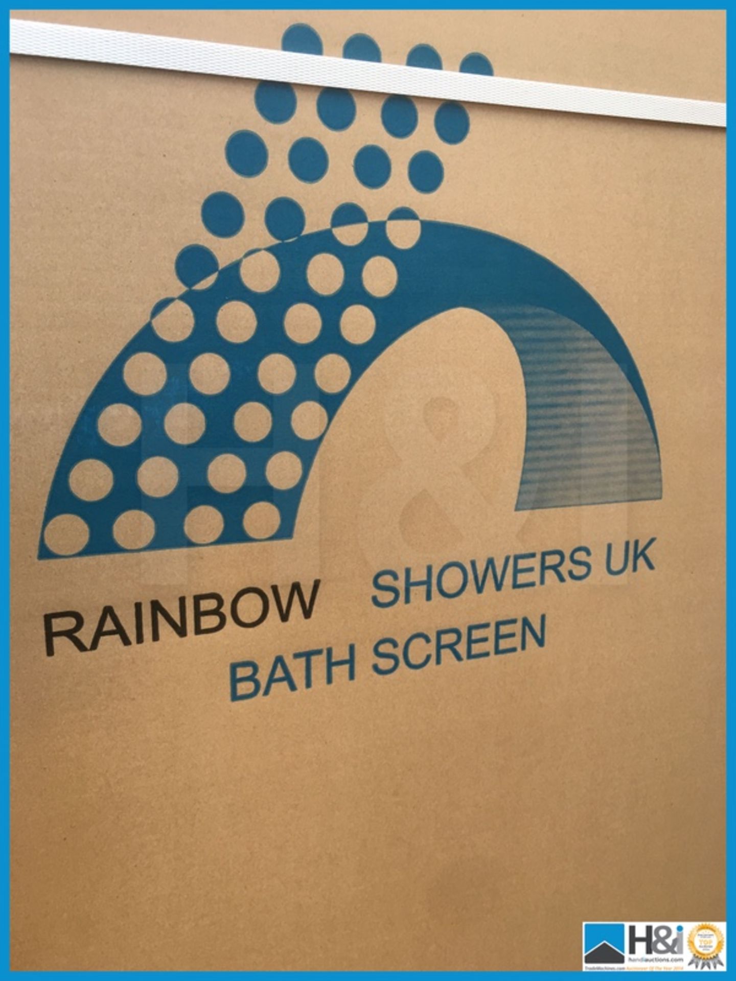 Designer Rainbow bath screen with infill panel 100x1400 for flat top bathtubs. New and boxed. - Image 3 of 4