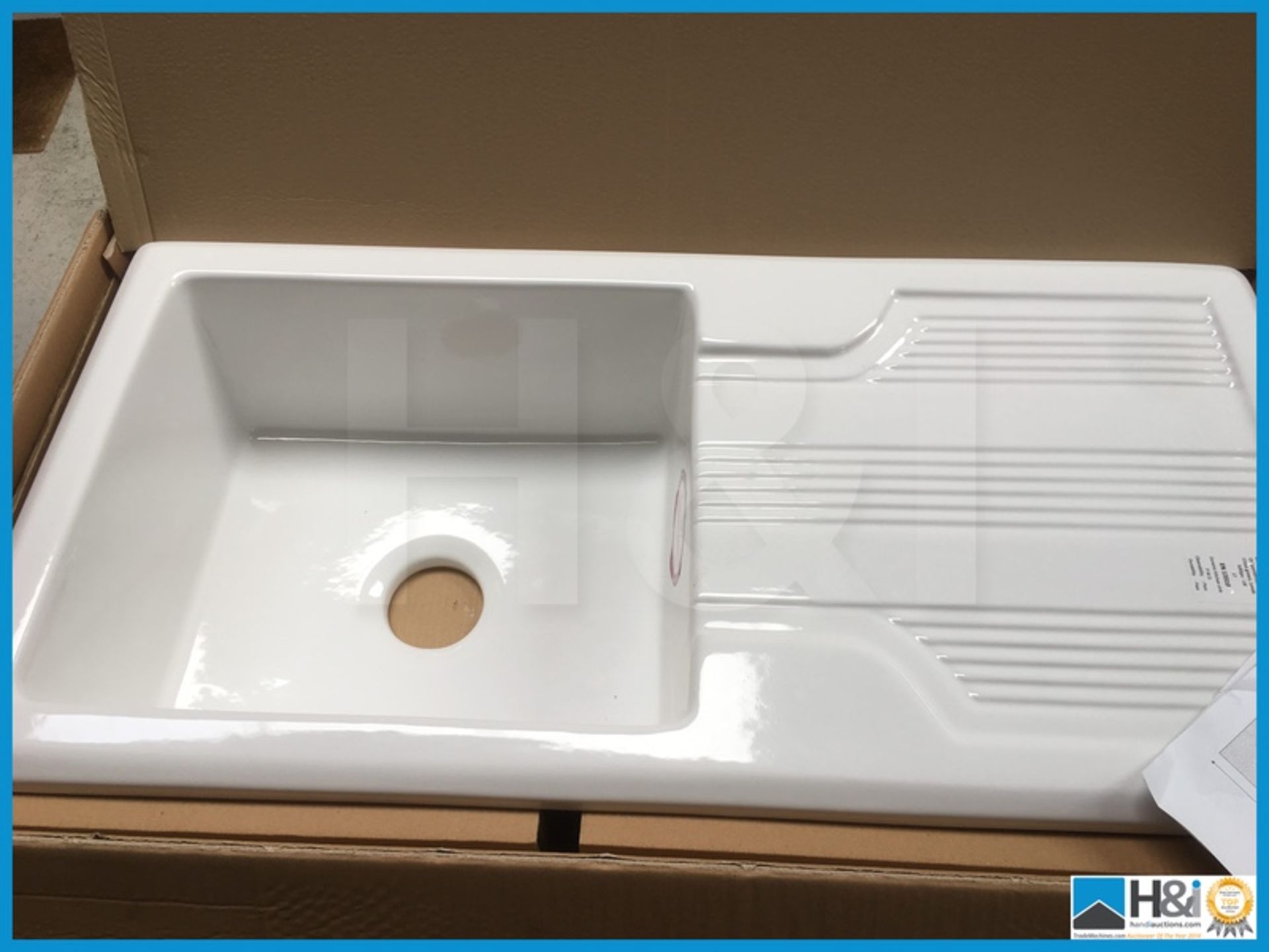 Designer Gosink4V2 fire clay Gourmet sink 4 mk2 single bowl single drainer. 1000x500. New and boxed.